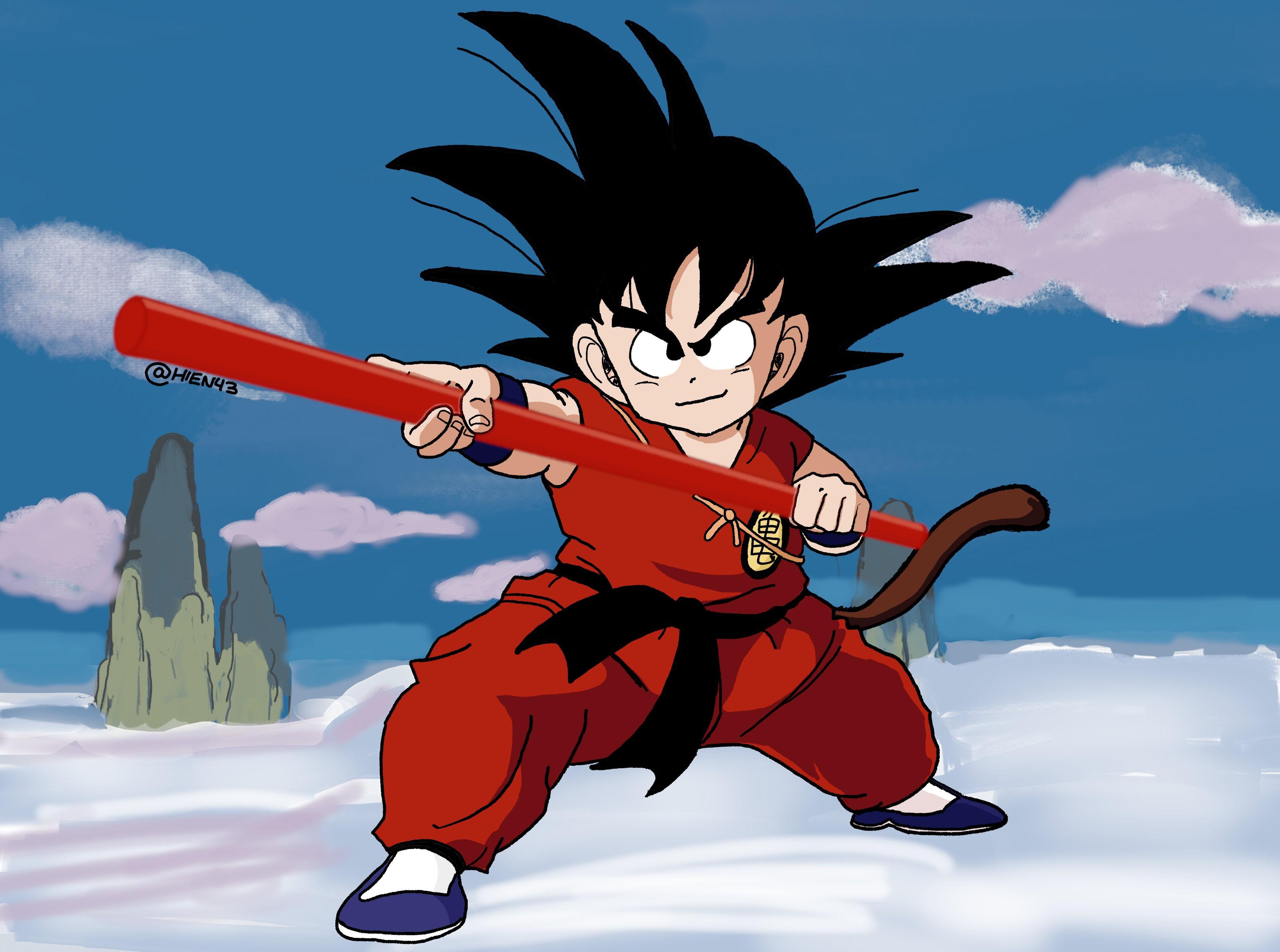 3816x2838 Drew my favorite shot of Goku from the second Dragon Ball opening (2nd pic is reference)