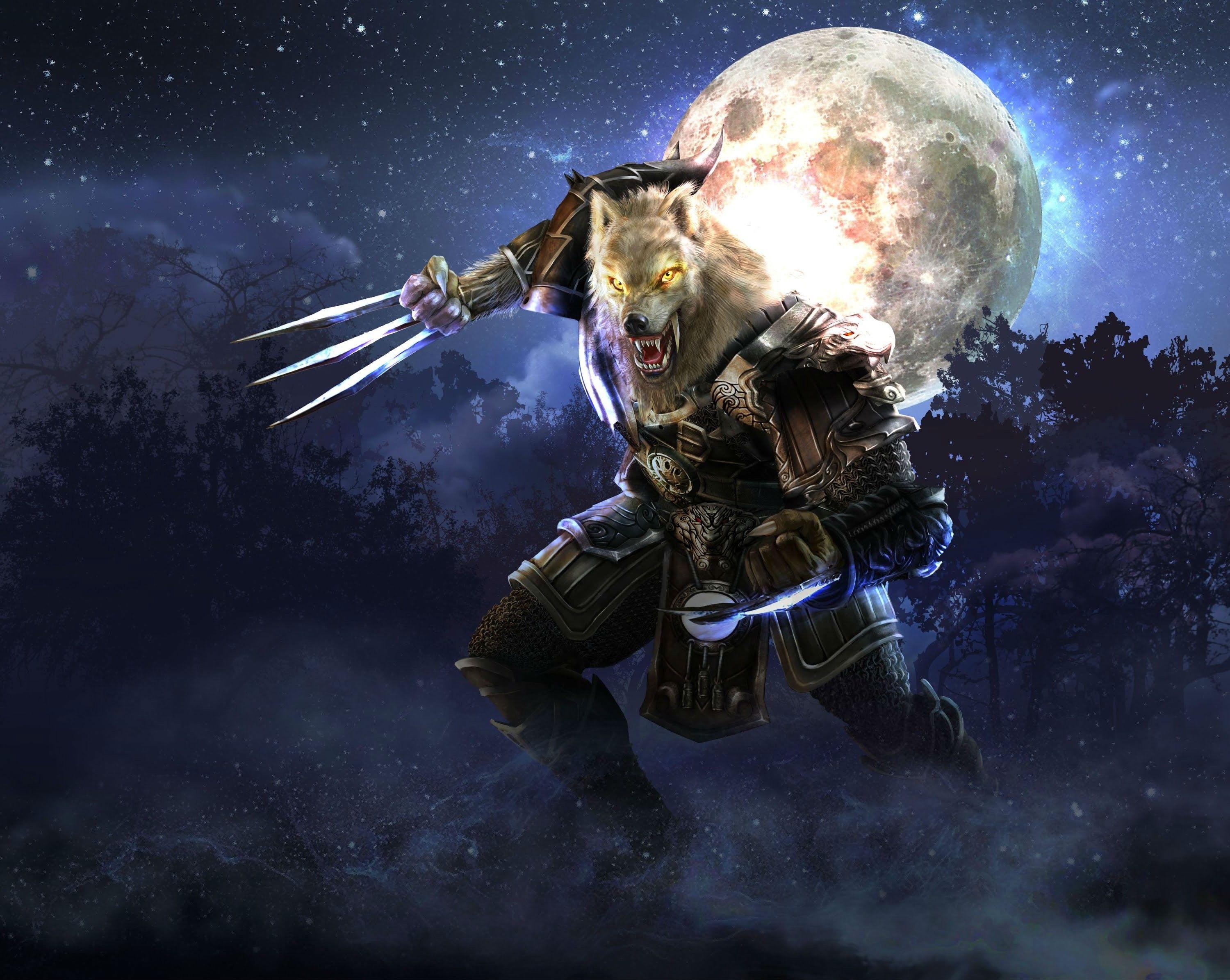 3000x2391 Rpg, Fantasy, , Mmo, Magic, Background, Action, Werewolf, Online