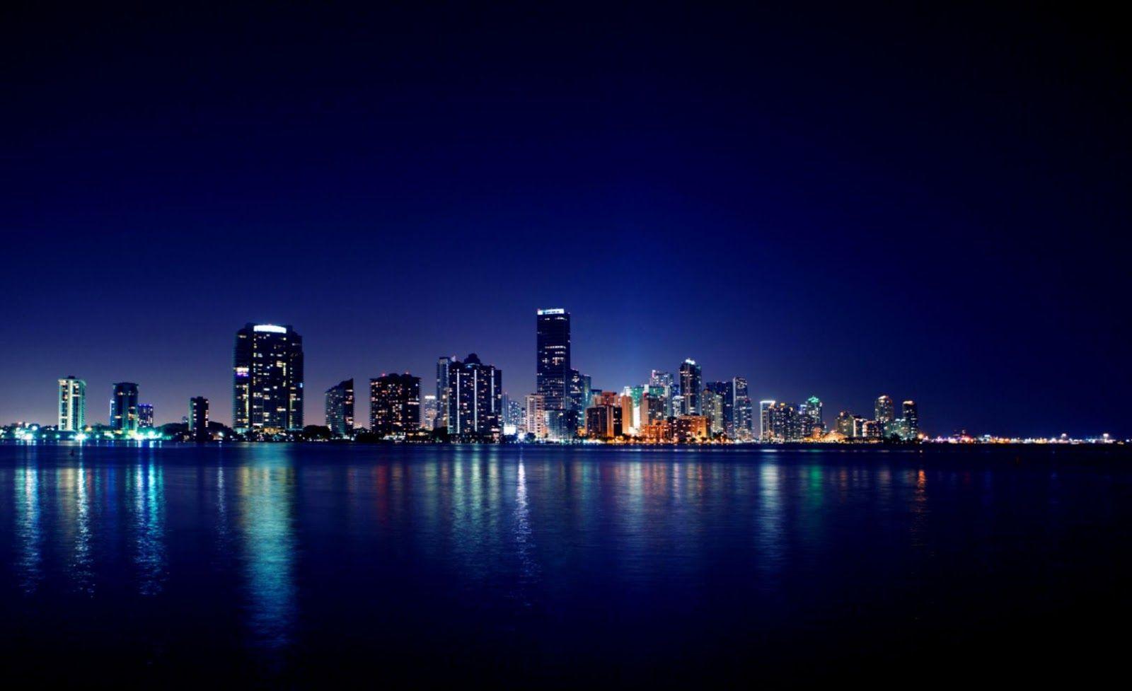 1600x977 Skyline Miami City At Night HD Wallpaper. My Sims 3 Downloads