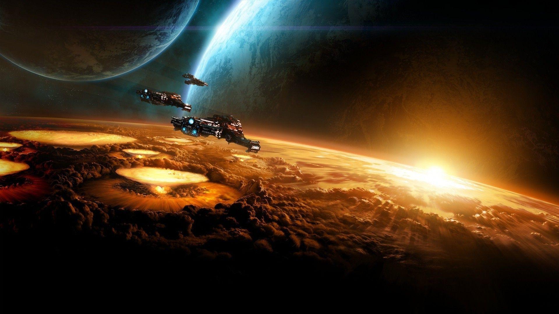 1920x1080 StarCraft, Space, Battlecruiser Wallpaper HD / Desktop and Mobile