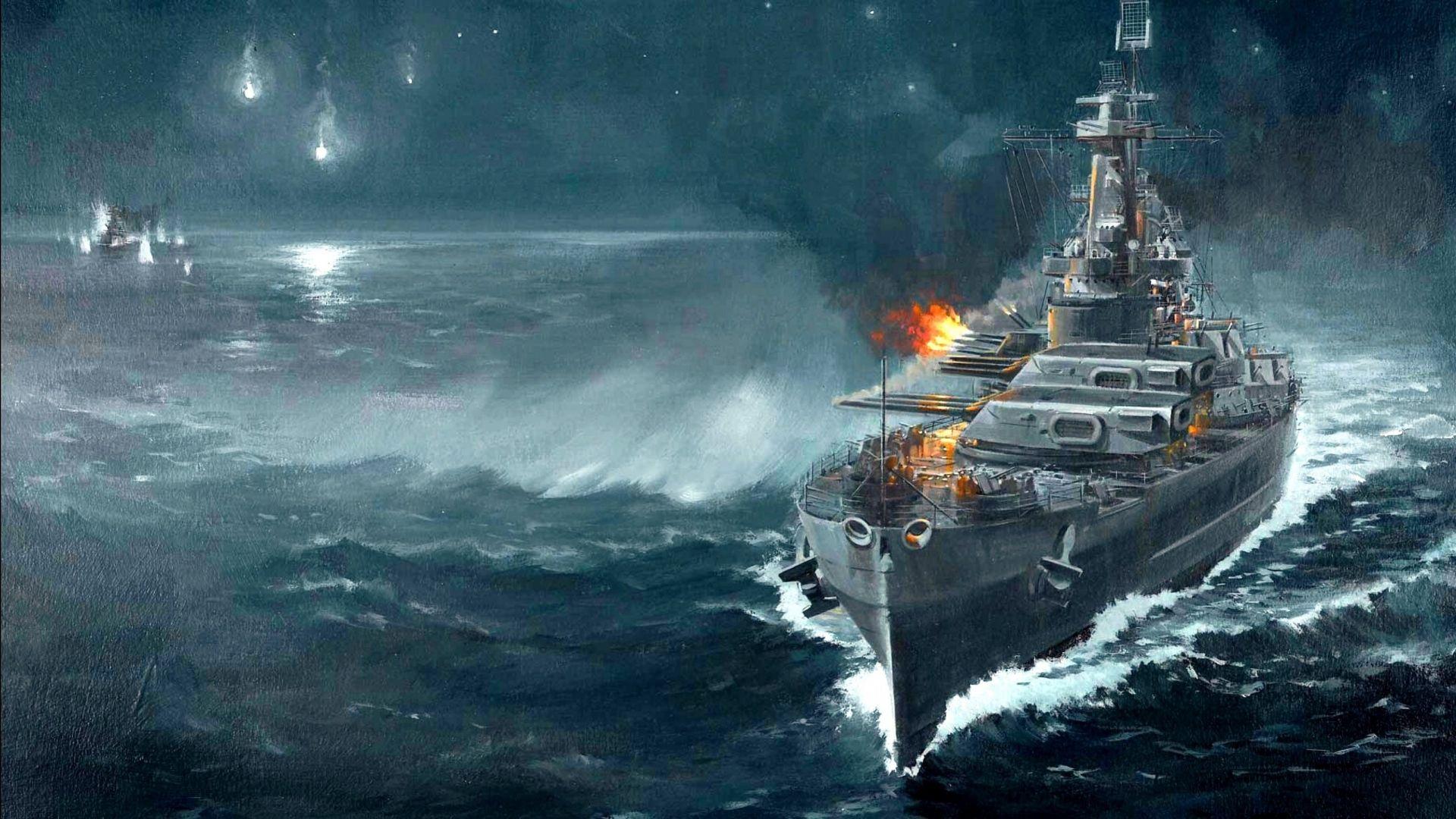1920x1080 Full HD Wallpaper world of warships battlecruiser volley, Desktop