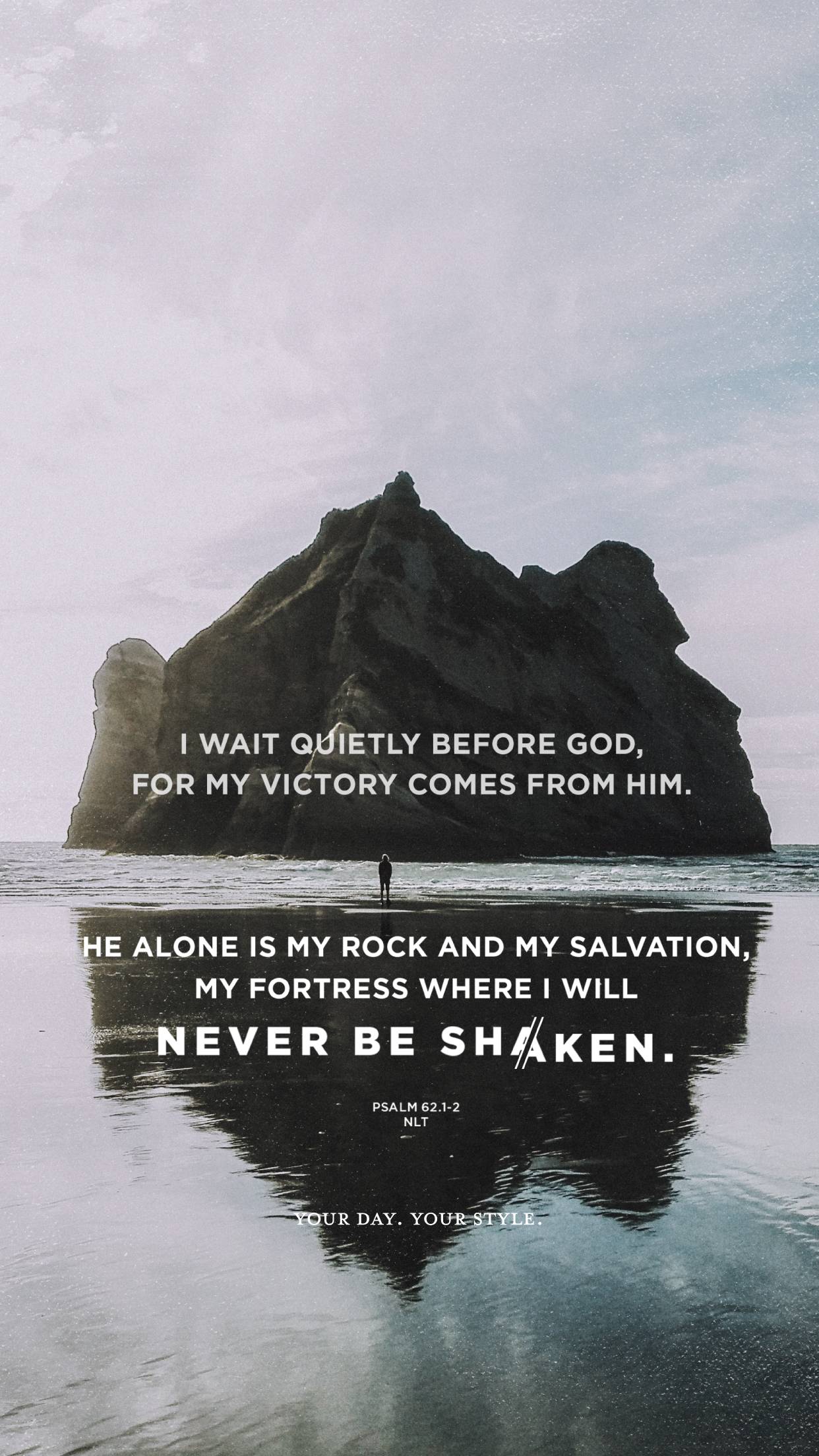 1242x2208 Free screen wallpaper and printable art of Psalm 62 for his phone