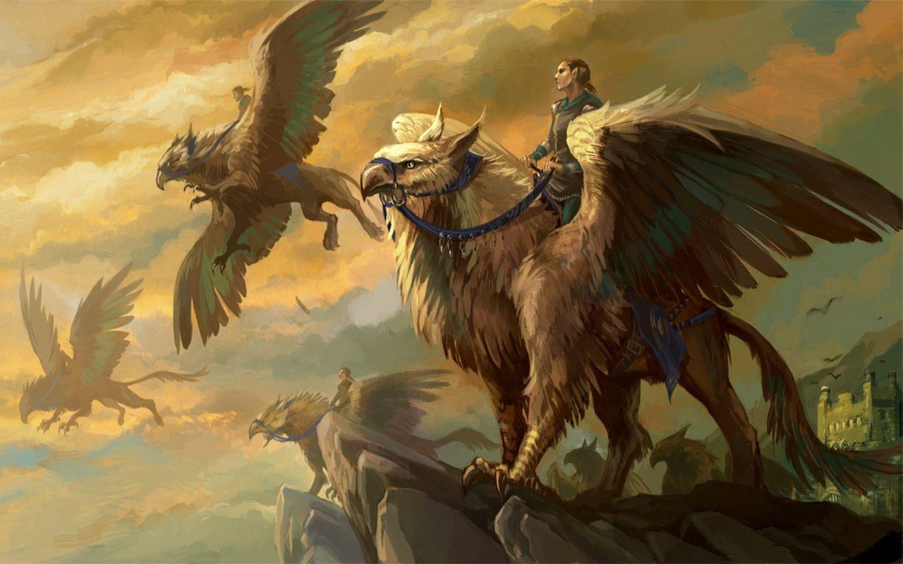 1280x800 Desktop Wallpaper Gryphon Fantasy Magical animals