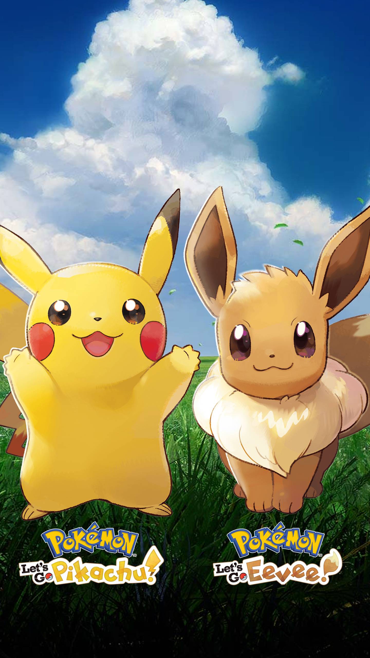 1440x2560 Pokemon Let's Go Pikachu & Eevee (v2) Wallpaper. Cat with Monocle