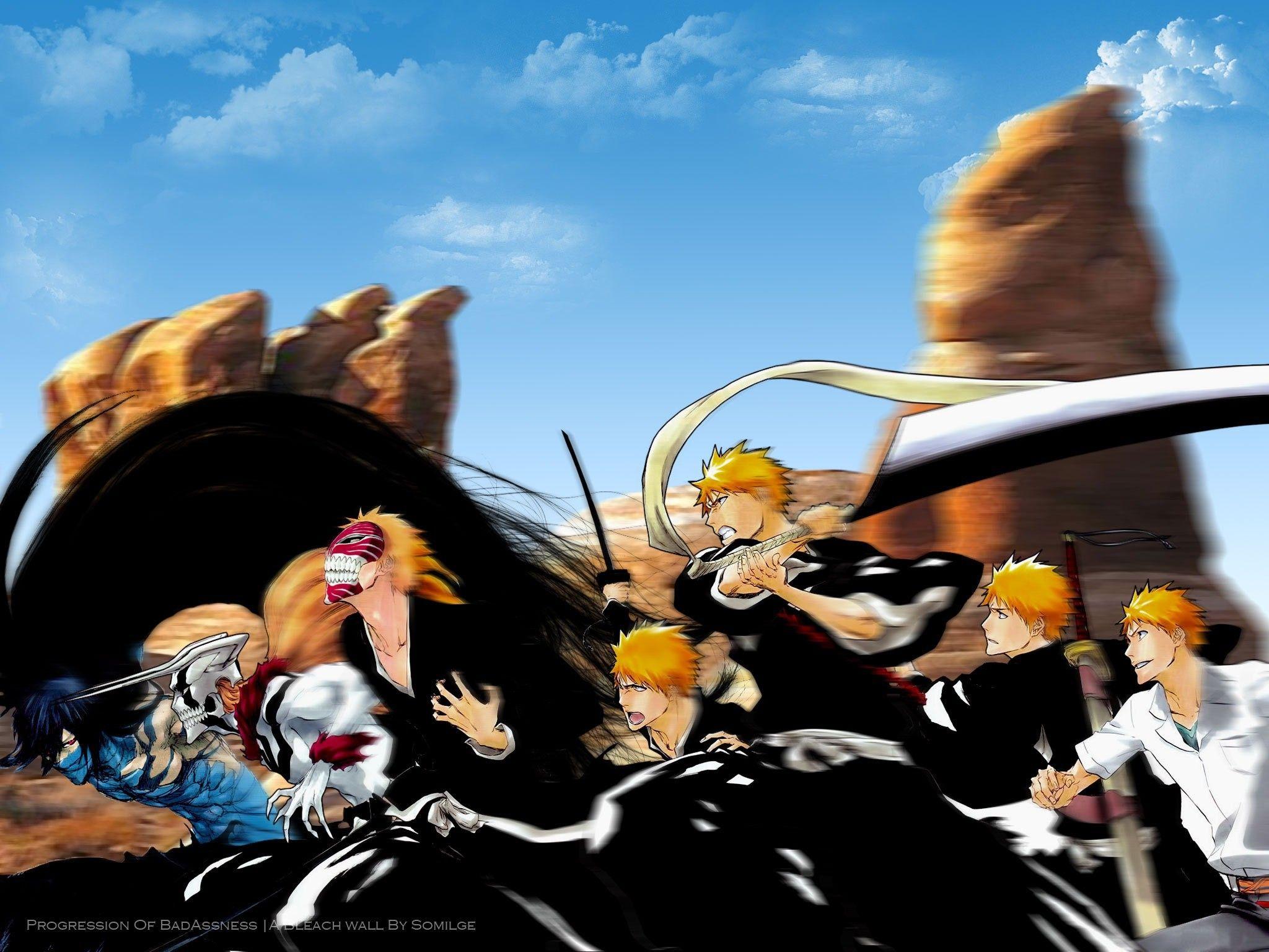 2048x1536 Bleach, Kurosaki Ichigo, evolution, hollow ichigo, zanpakuto