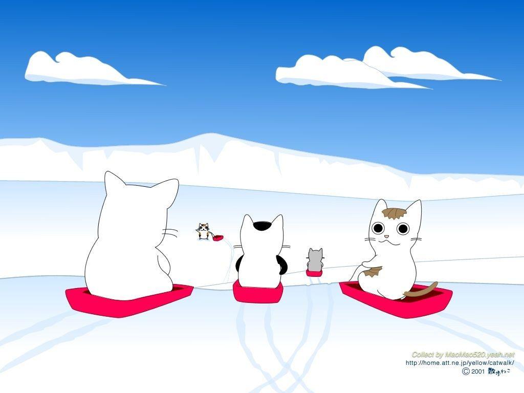 1024x768 Cartoon Cat Wallpaper