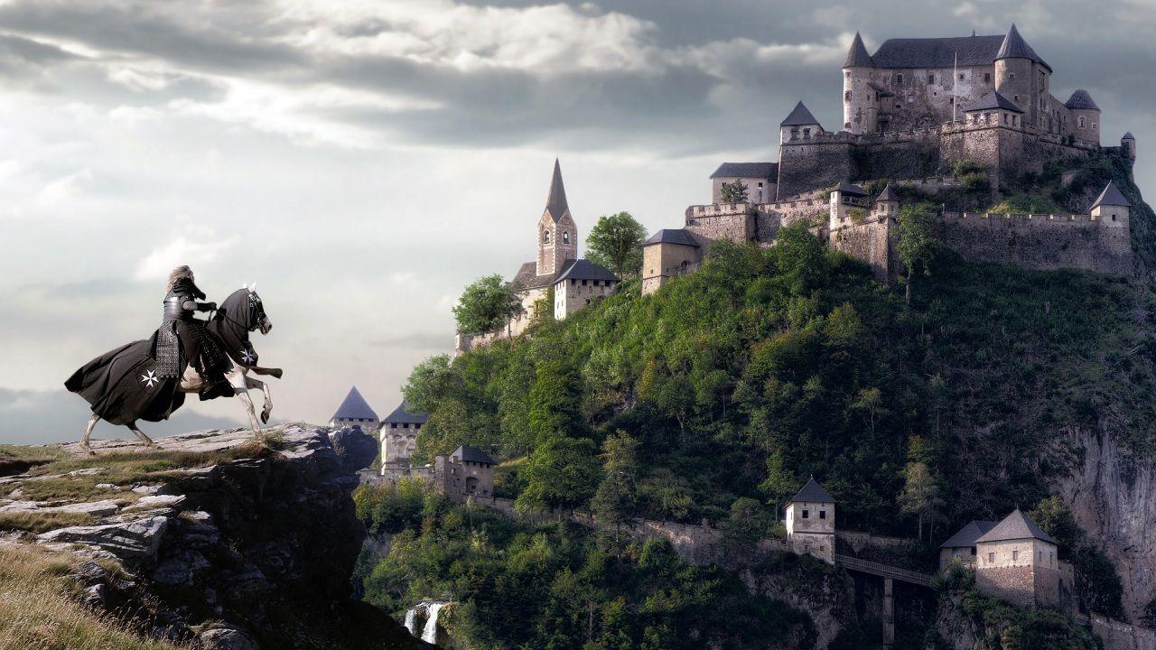 1280x720 Knight Horses Castles Middle Ages Fantasy. Middle ages fantasy, Fantasy castle, Castle