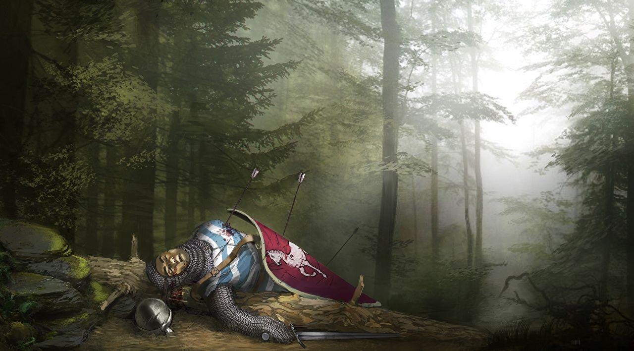1280x708 Wallpaper Shield Knight Middle Ages Dead Cadaver Corpse arrows