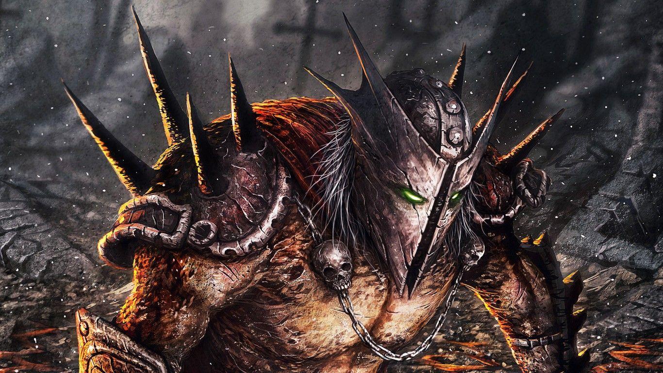 1366x768 Download wallpaper warrior, the dark ages, demon, fantasy, art, fantasy resolution 1366x768. Spawn, Dark ages, Wallpaper background