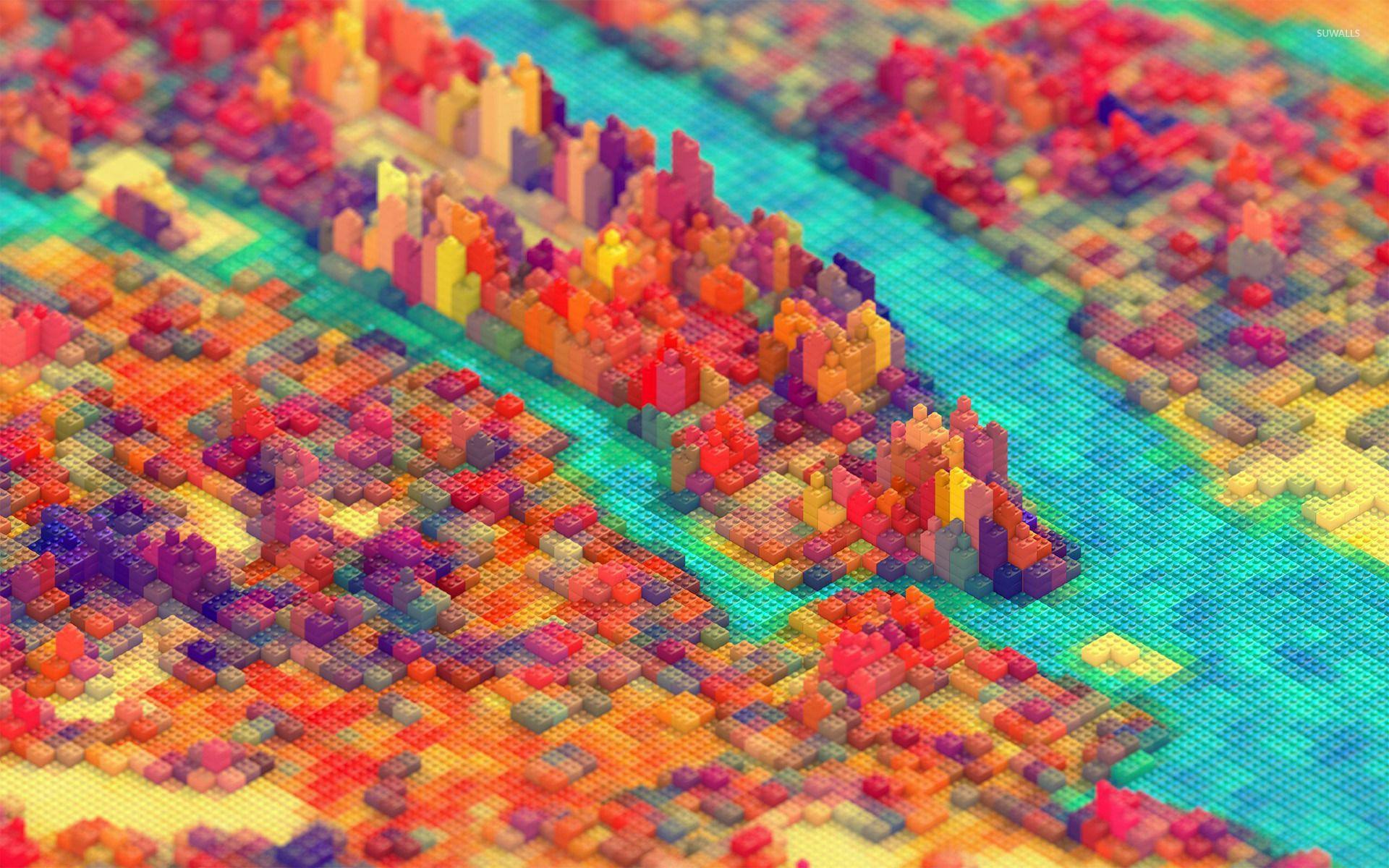 Hình nền phong cảnh LEGO đầy màu sắc 1920x1200 - Hình nền nghệ thuật