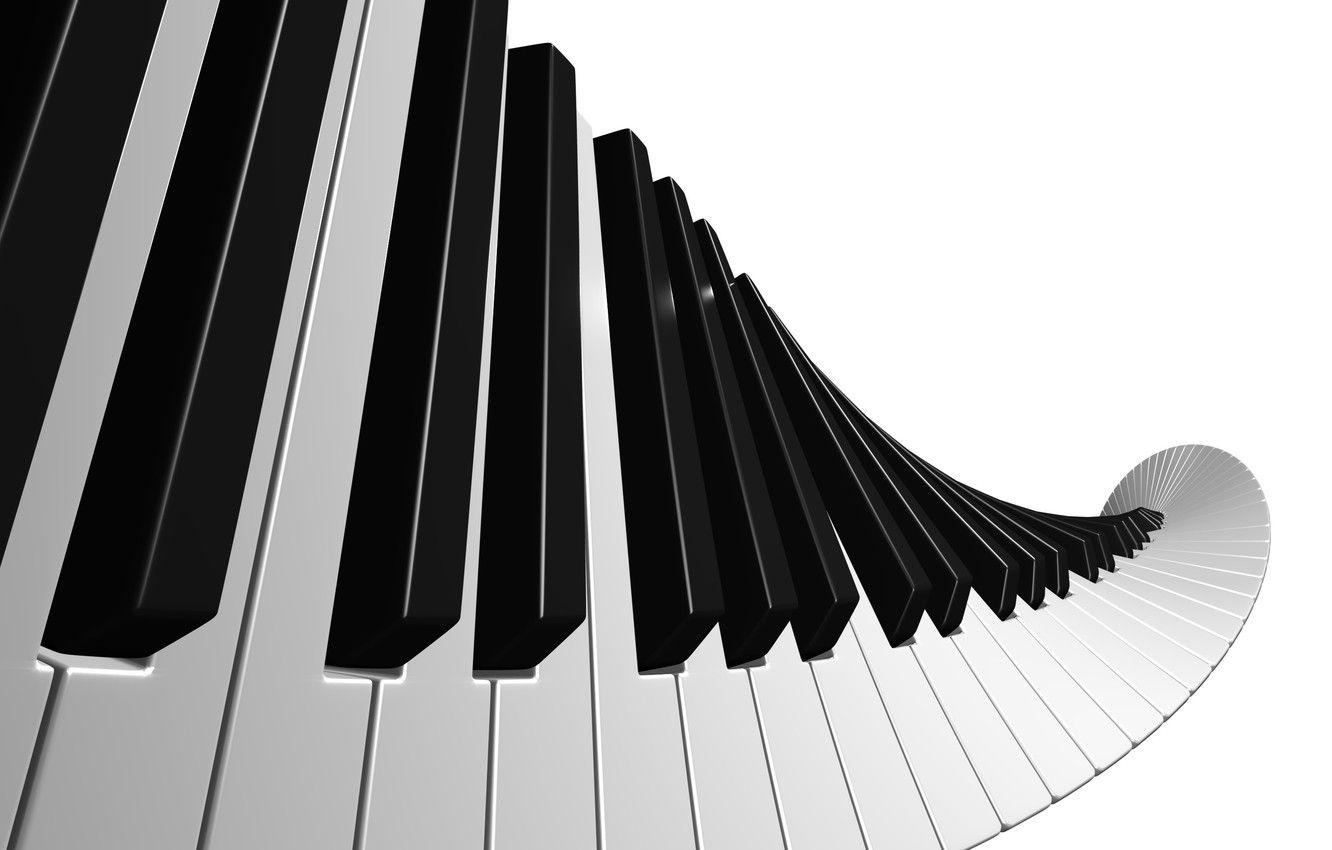 1332x850 Wallpaper white, black, keys, piano music image for desktop, section рендеринг