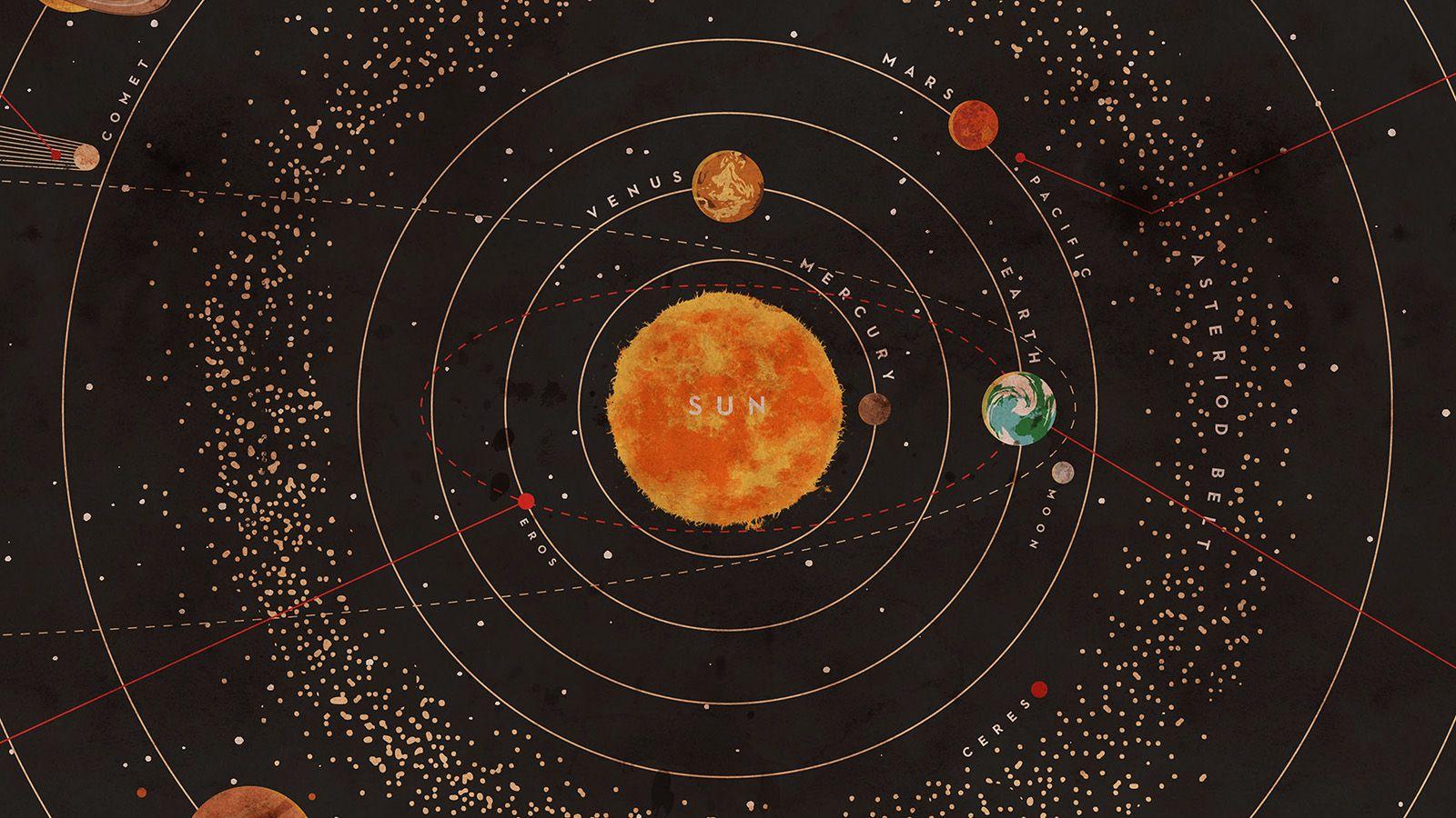 1600x900 Solar System Space Art Cover Red Wallpaper