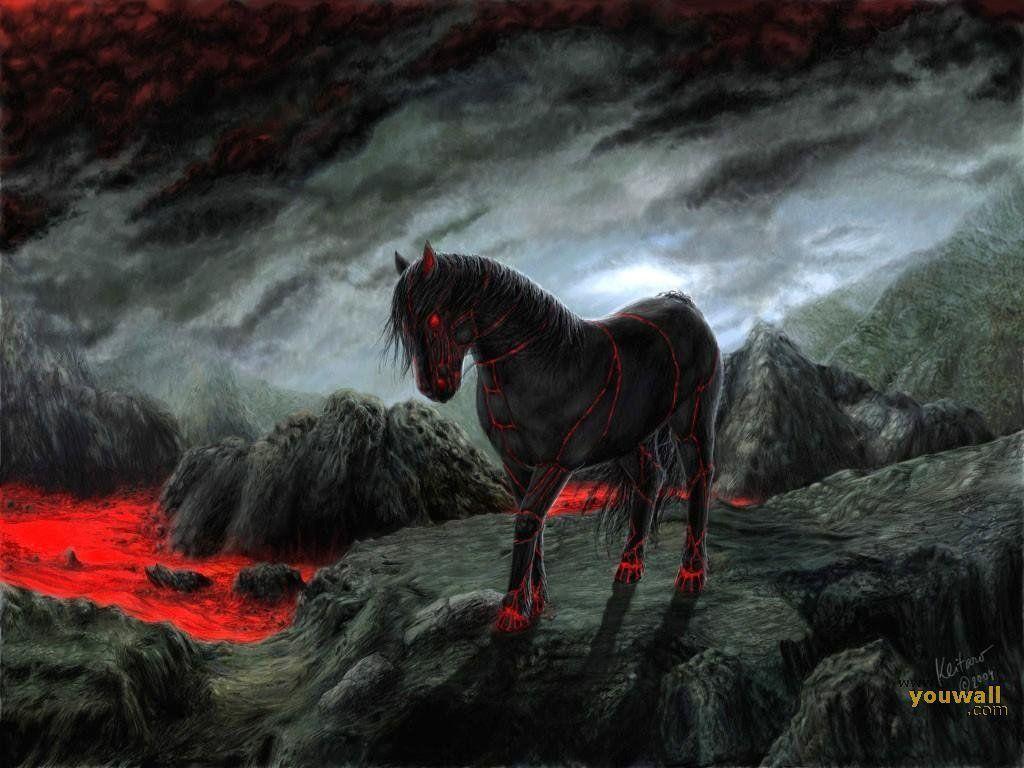1024x768 YouWall Fire Horse Wallpaper, wallpaper, free