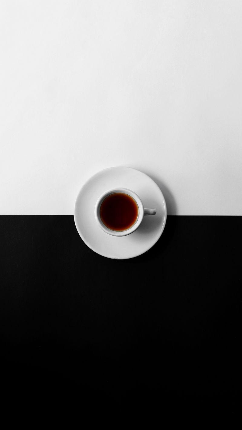 800x1420 Download wallpaper 800x1420 cup, black, white, minimalism iphone