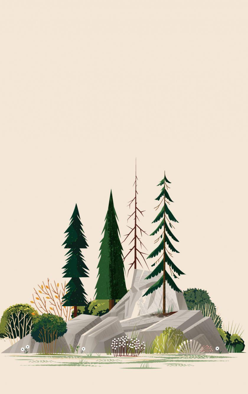 840x1336 Download 840x1336 wallpaper nature, forest, rocks, minimal, iphone