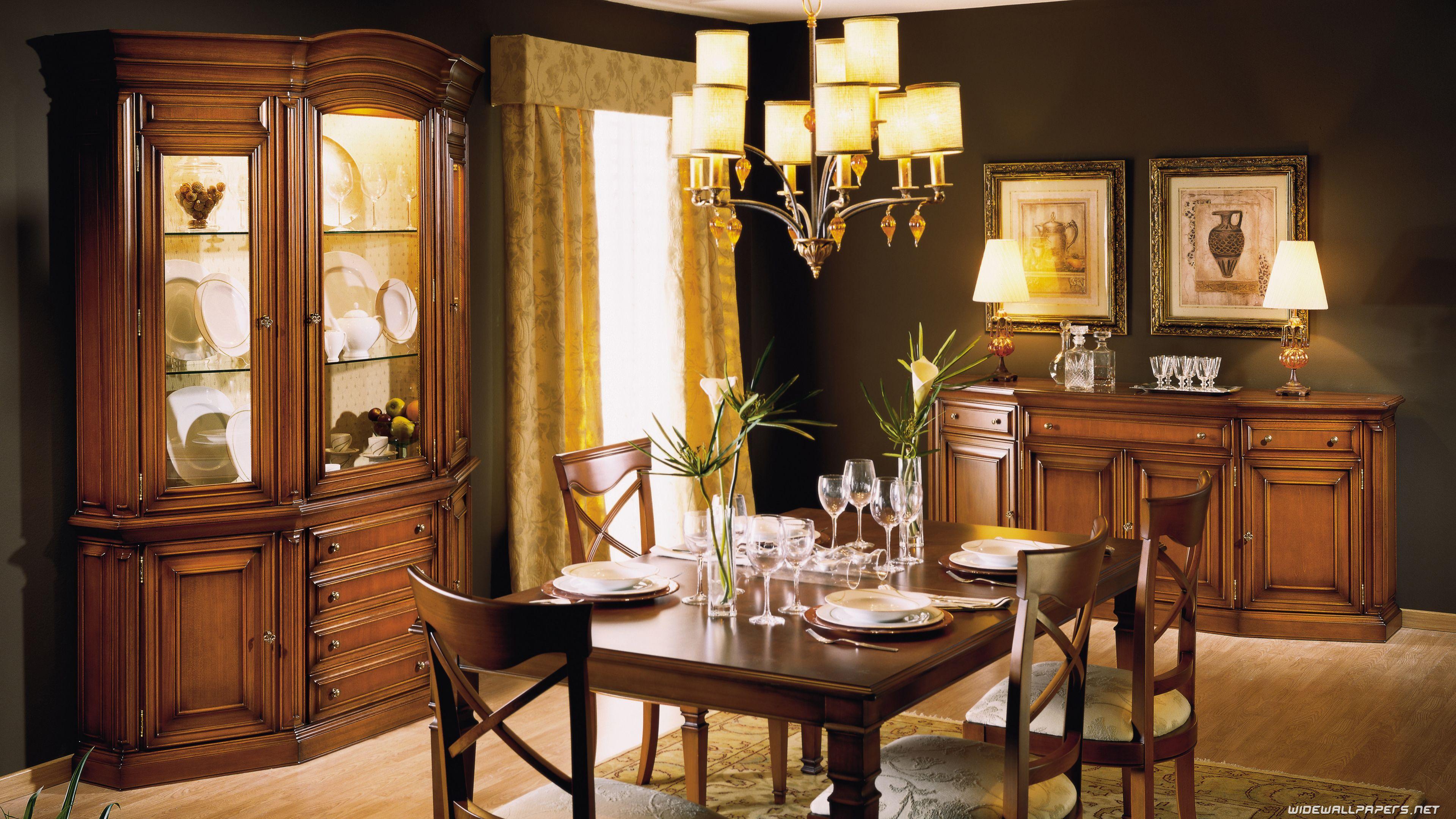 3840x2160 Dining rooms interior desktop wallpaper 4K Ultra HD
