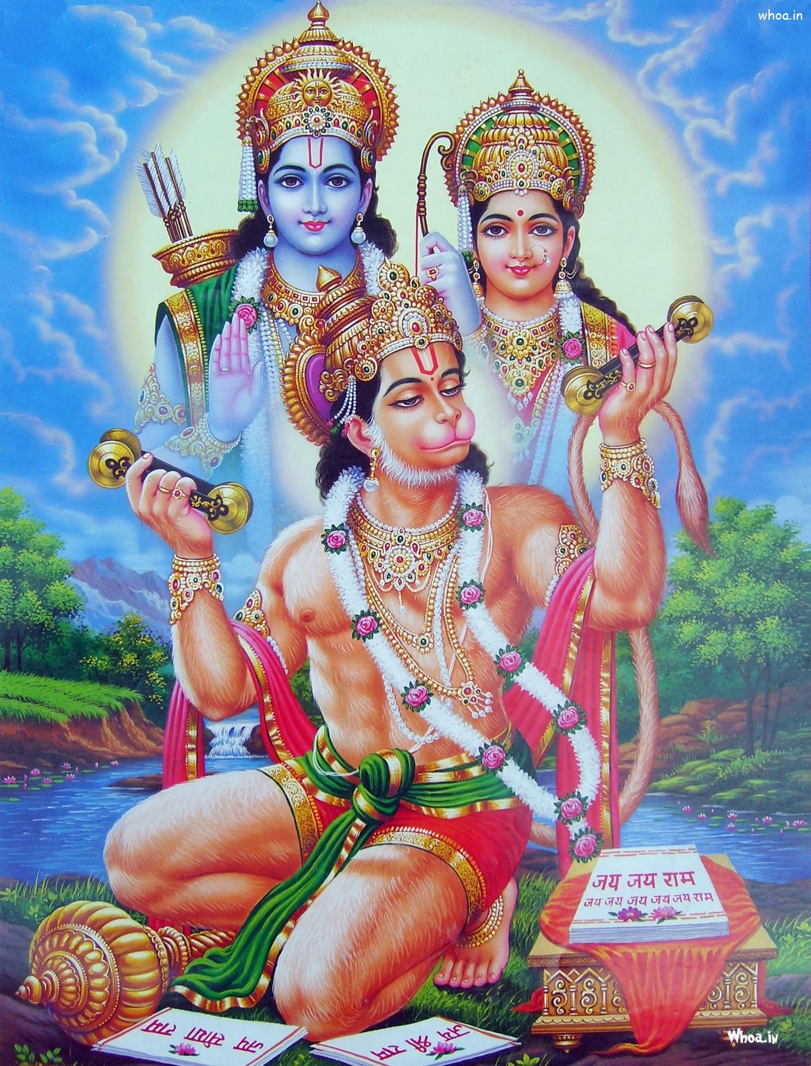 1600x2102 Hanuman Worshipping Shri Ram Wallpaper