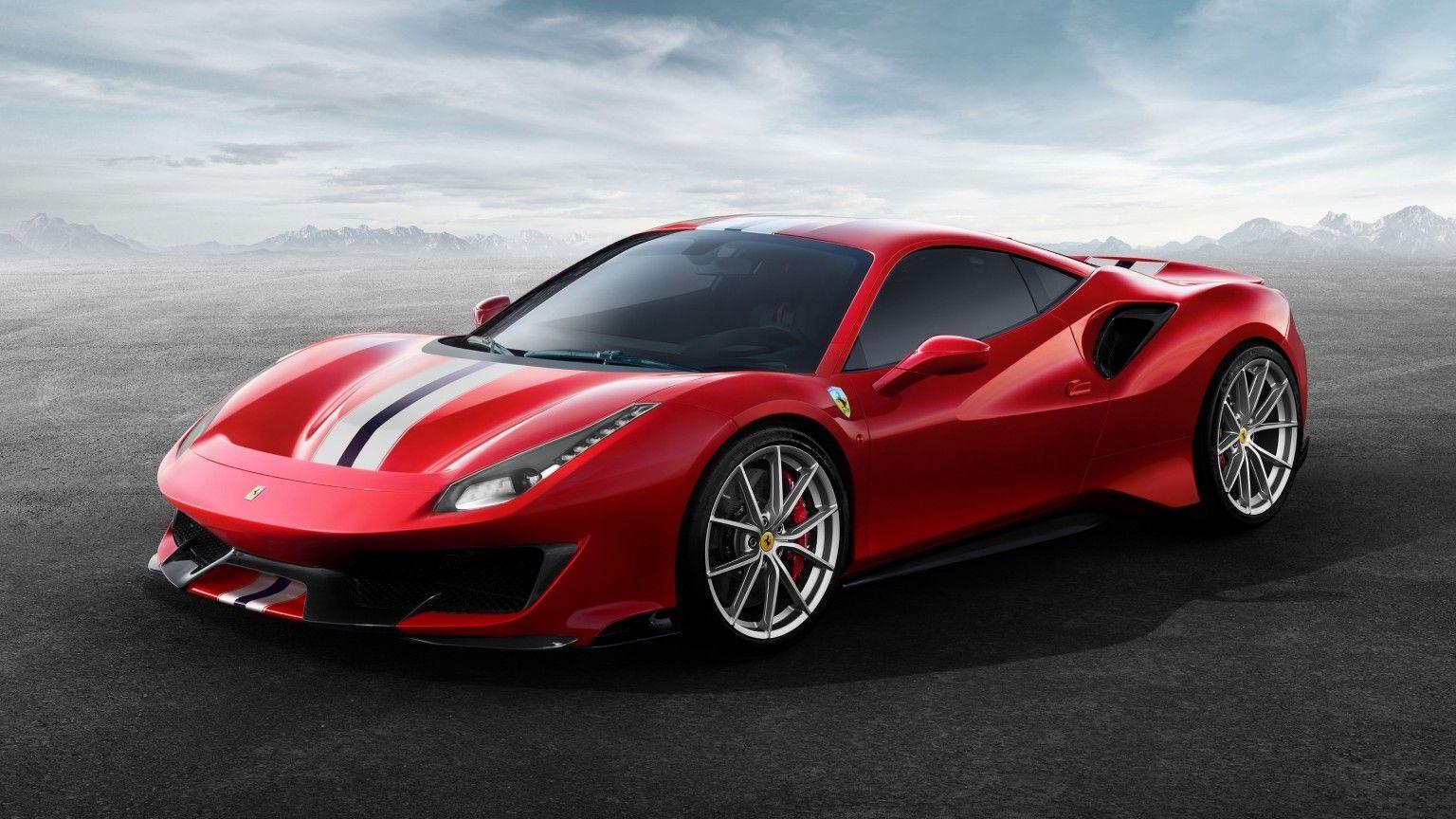 1536x864 Download 1536x864 Ferrari 488 Pista, Red, Side View, Field