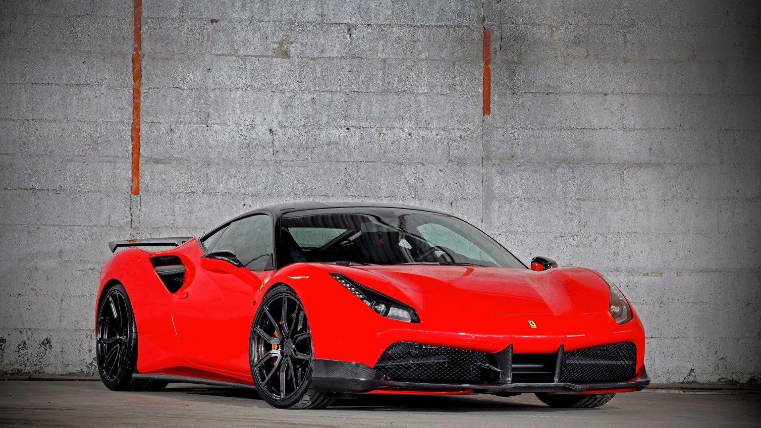 1536x864 Download 1536x864 Ferrari 488 Gtb, Red, Front And Side View, Cars