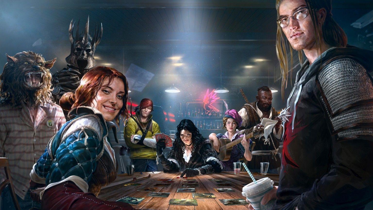 1536x864 Download 1536x864 The Witcher 3 Wild Hunter, Gwent, Desk Game Wallpaper