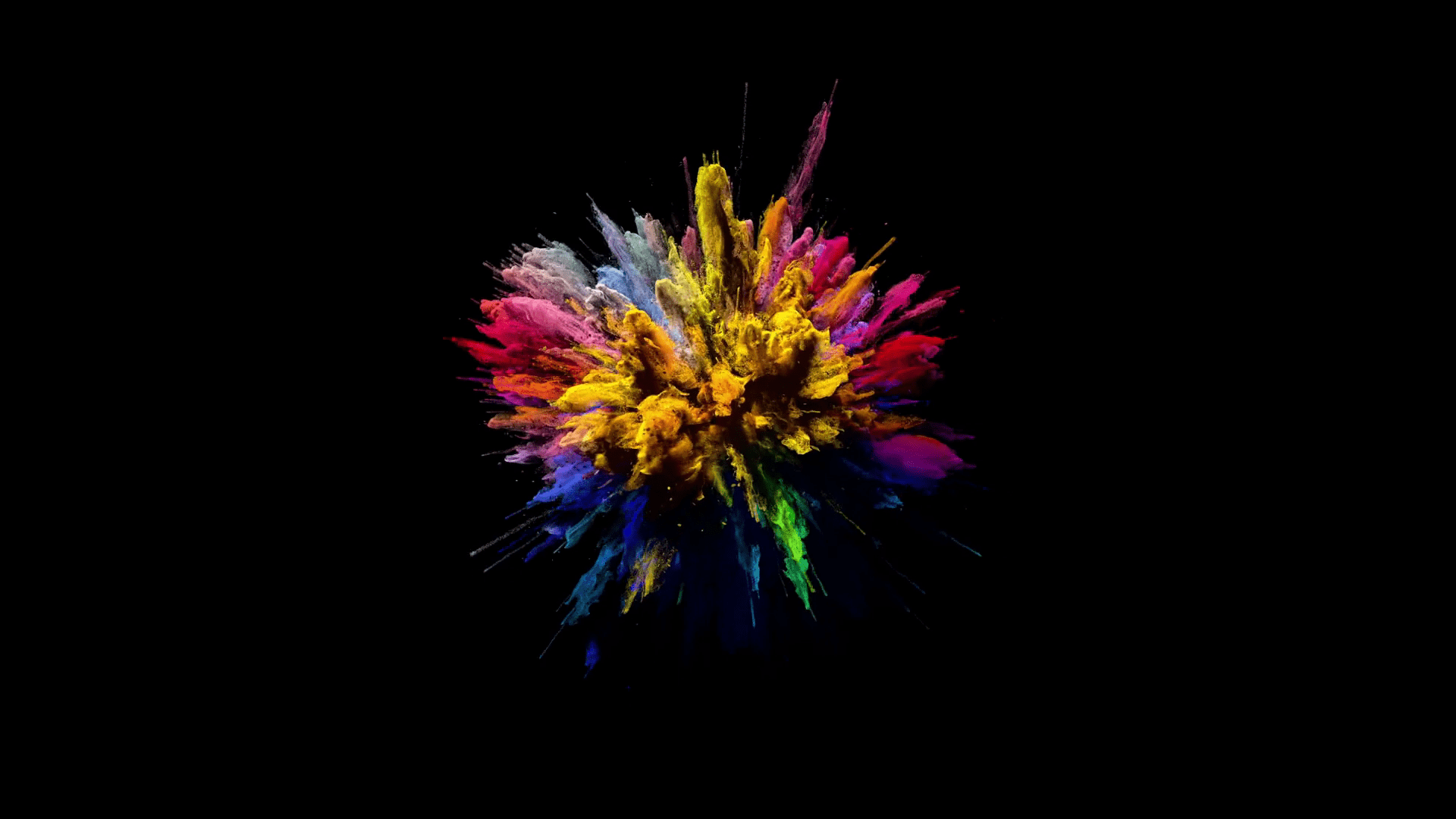 1920x1080 Cg Animation Of Color Powder Explosion On Black Background Art, Download Wallpaper