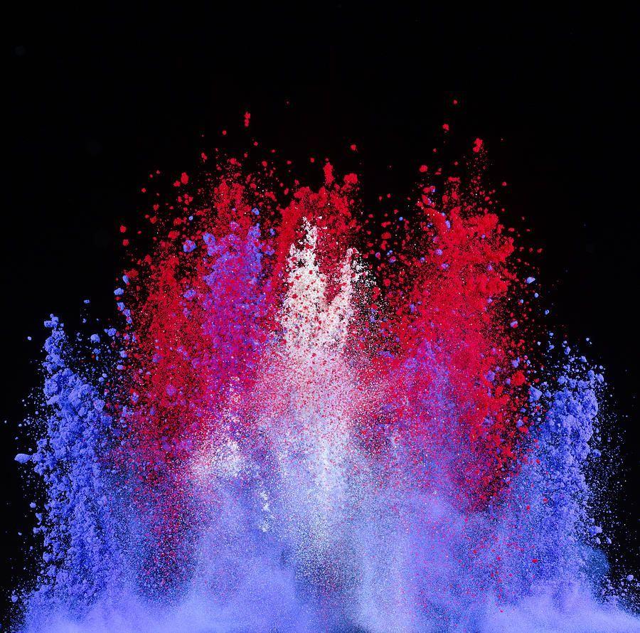 900x890 Patriotic Explosion Of Colored Powder Don 900×890 Pixels. Fond D'écran Téléphone, Couleur, Photo