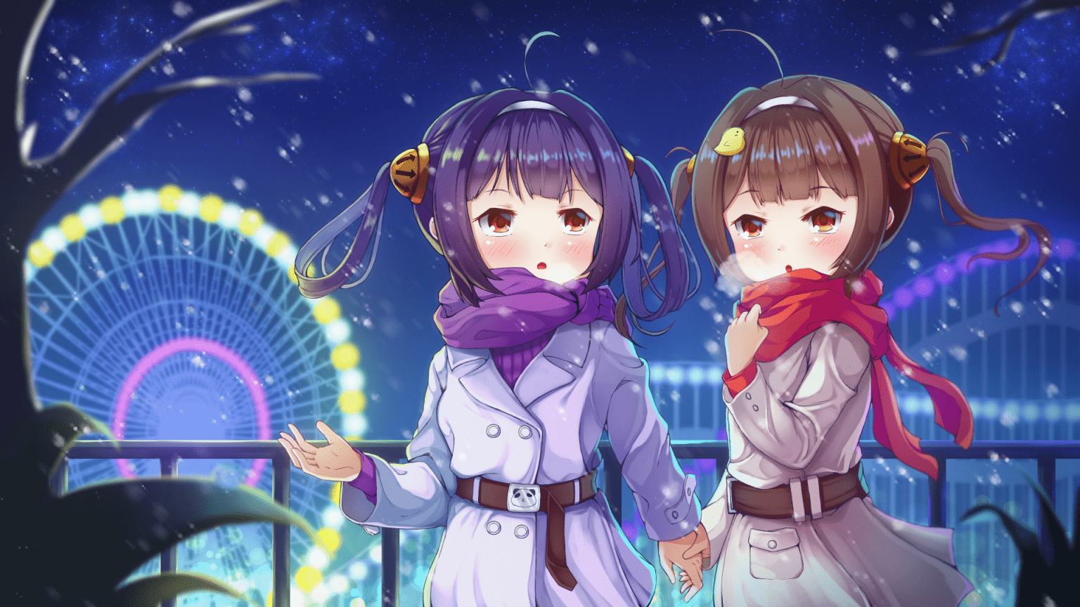 1536x864 Download 1536x864 Azur Lane, Ning Hai, Ping Hai, Loli, Amusement
