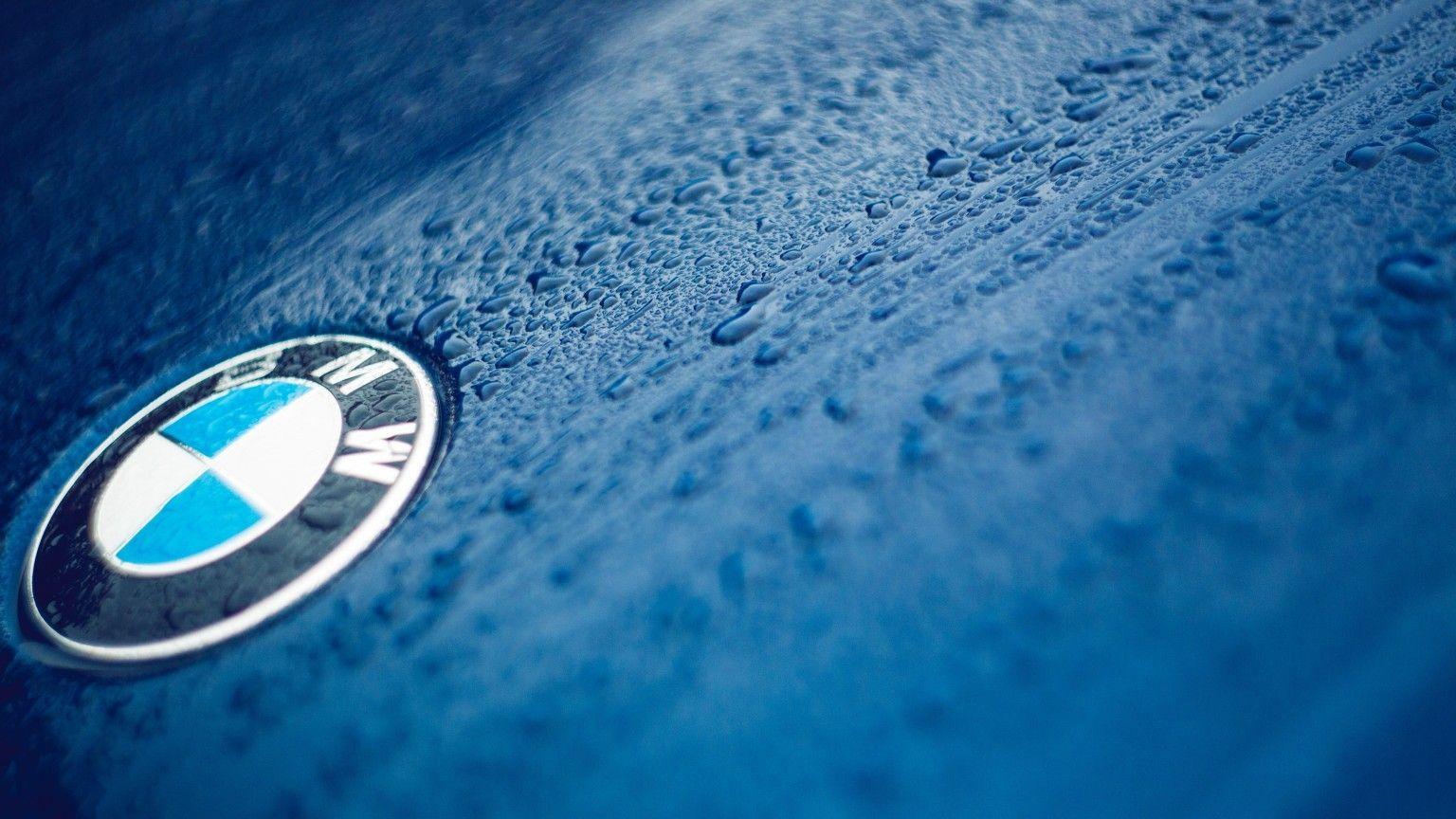 1536x864 Download 1536x864 Bmw, Water Drops, Logo, Cars Wallpaper