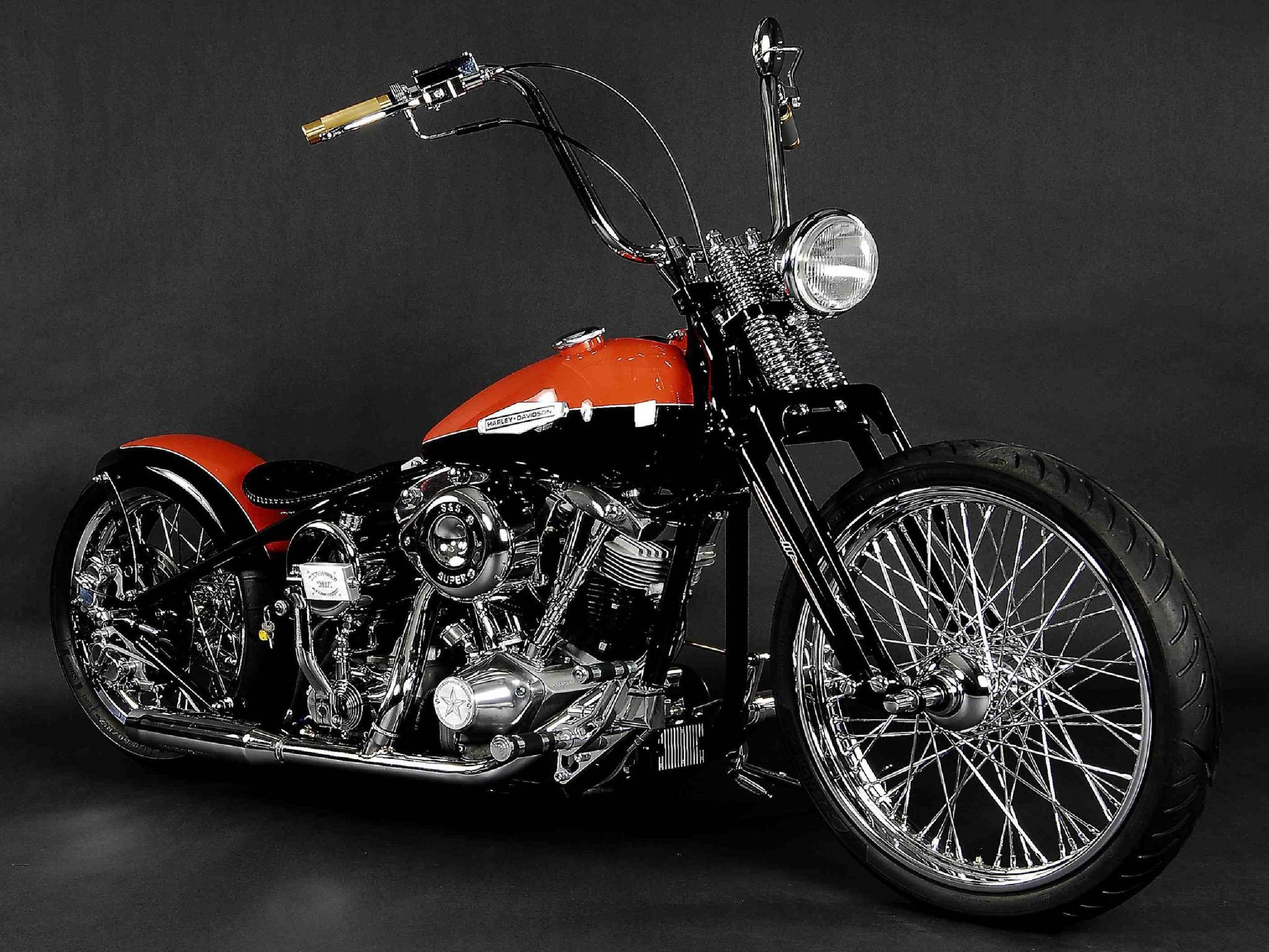2560x1920 Old School Harley Davidson Motorcycle Wallpaper