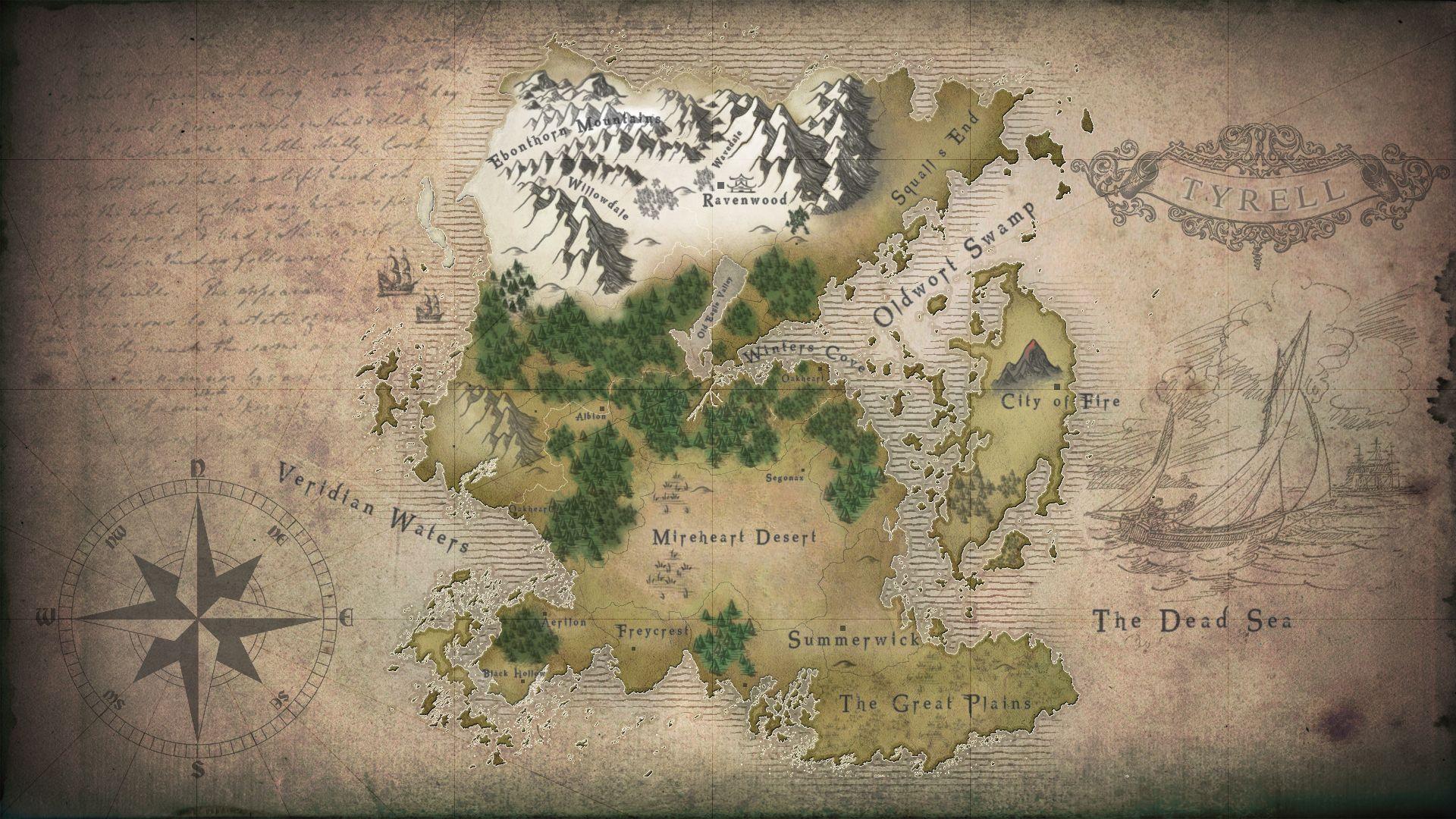 1920x1080 Fantasy Map Wallpaper and Background Image