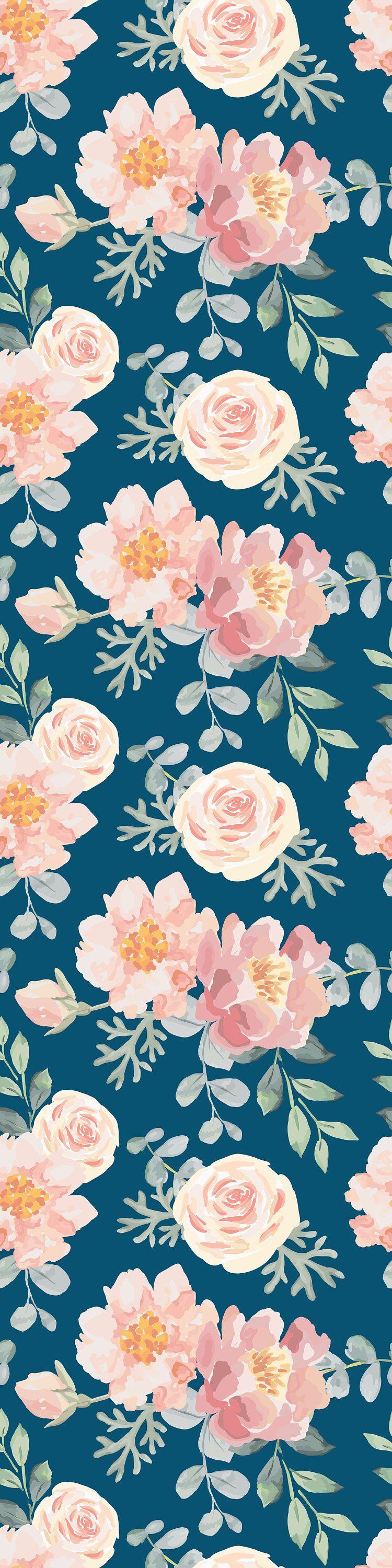 750x3000 Removable Wallpaper Self Adhesive Wallpaper Vintage Pink Floral