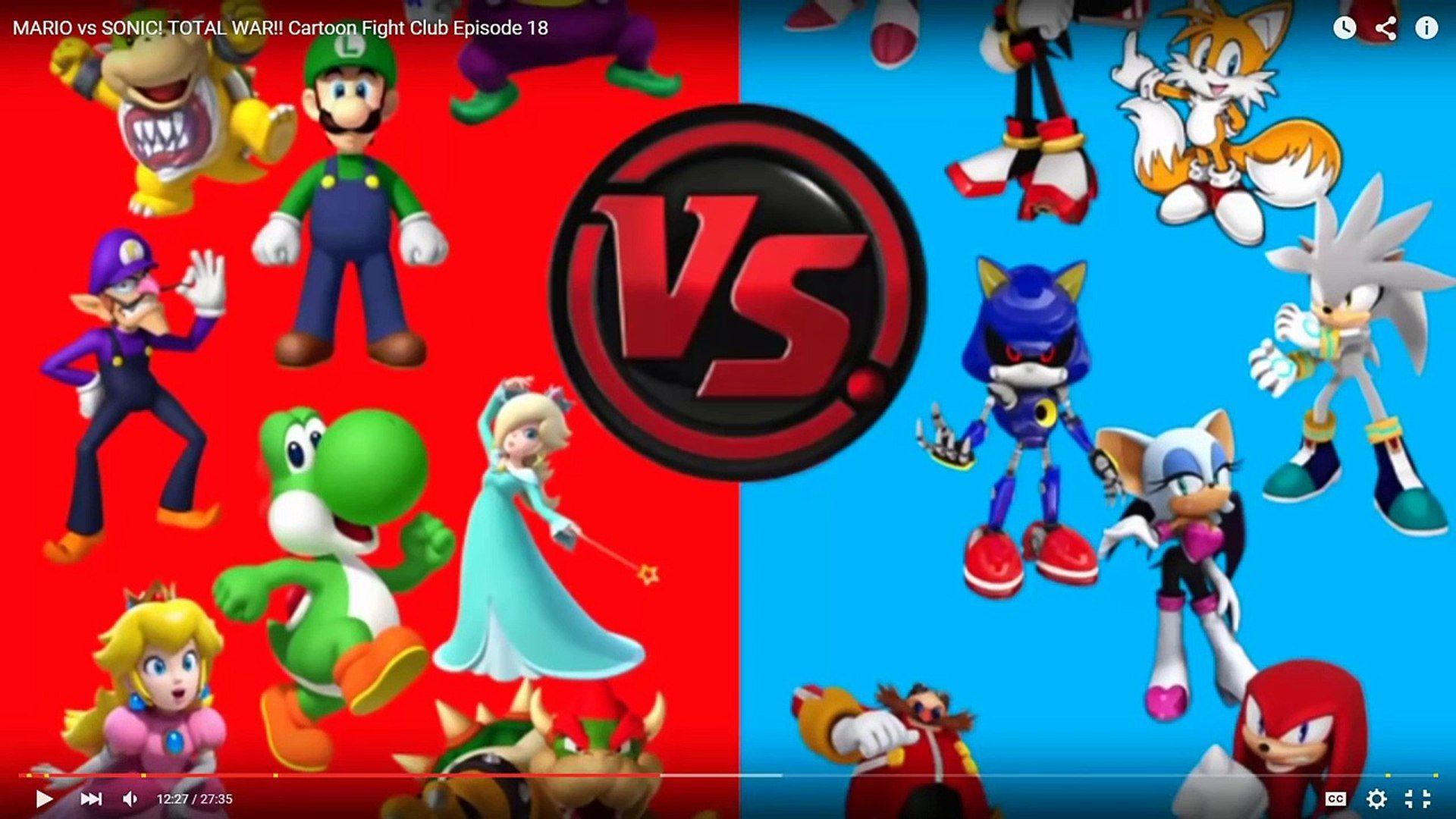 1920x1080 DJ Reacts to MARIO vs SONIC! TOTAL WAR!! Cartoon Fight Club