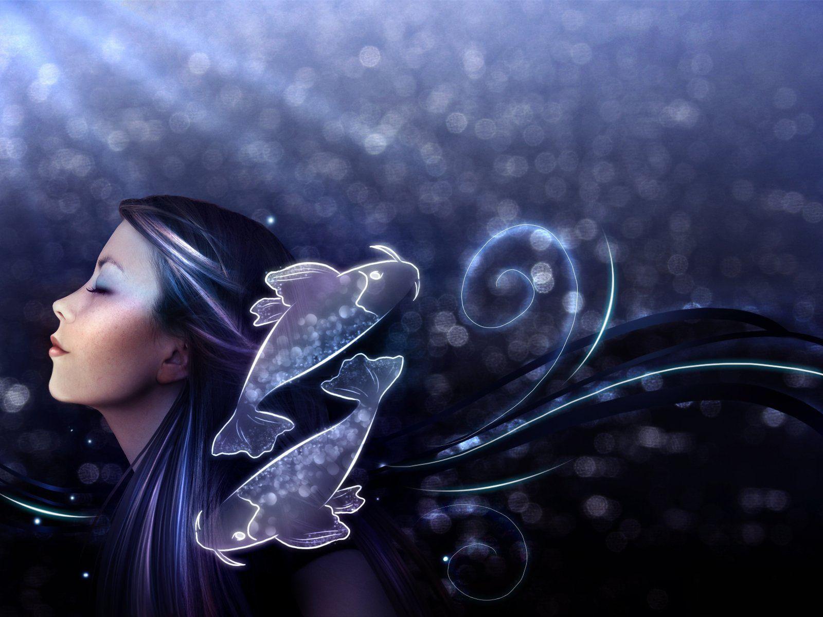 1600x1200 Girl and Zodiac sign Pisces Desktop wallpaper 1600x1200