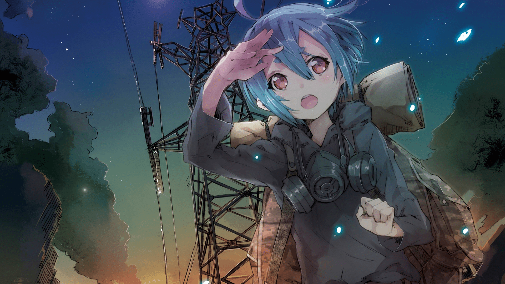 1920x1080 Gas Mask Girl Wallpaper
