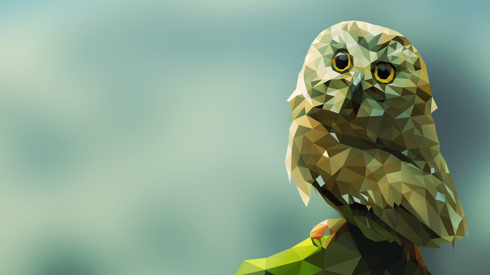 1920x1080 #owl, #animals, #simple background, #geometry, #birds