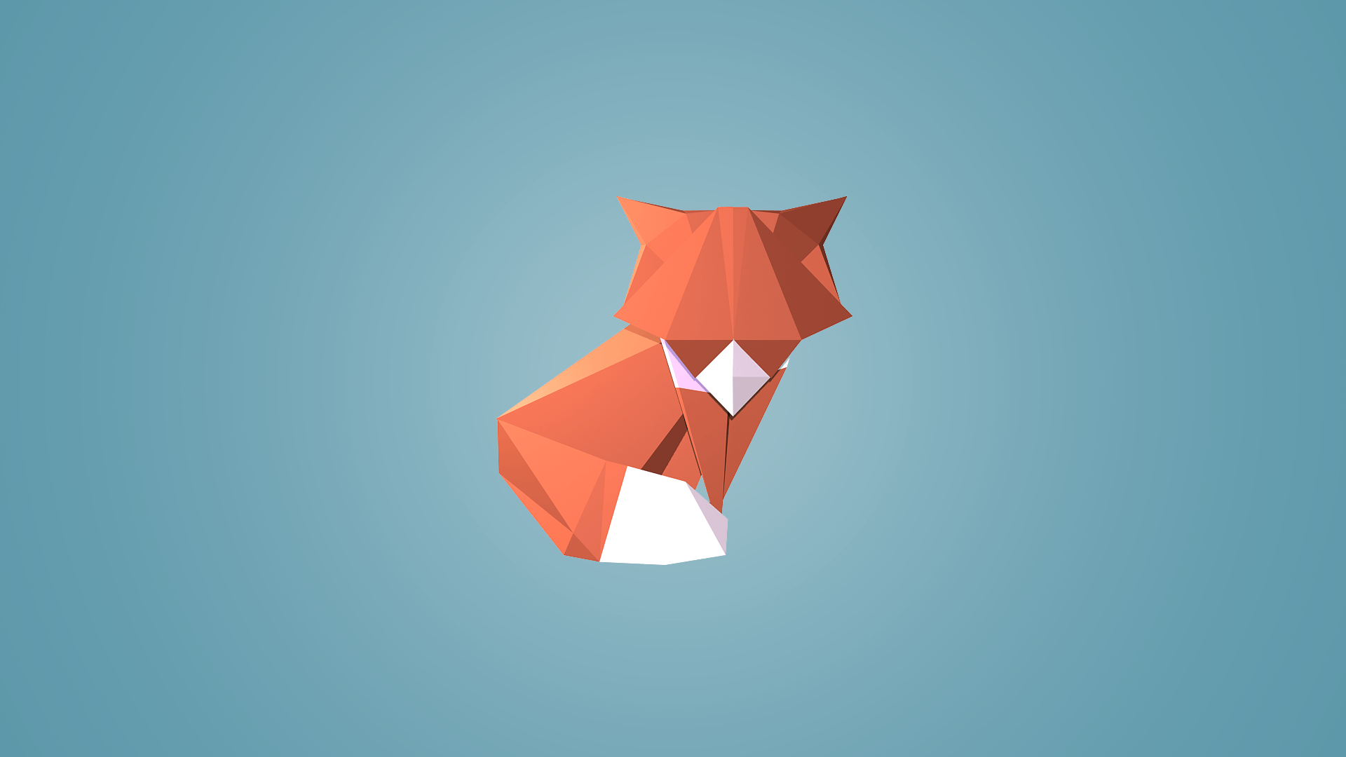 1920x1080 Minimalist Fox Wallpaper