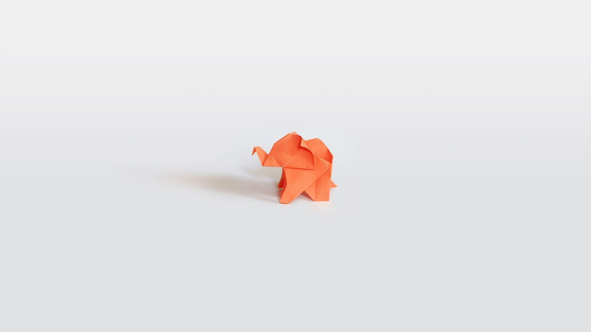 1920x1080 Origami elephant desktop wallpaper. How About Orange