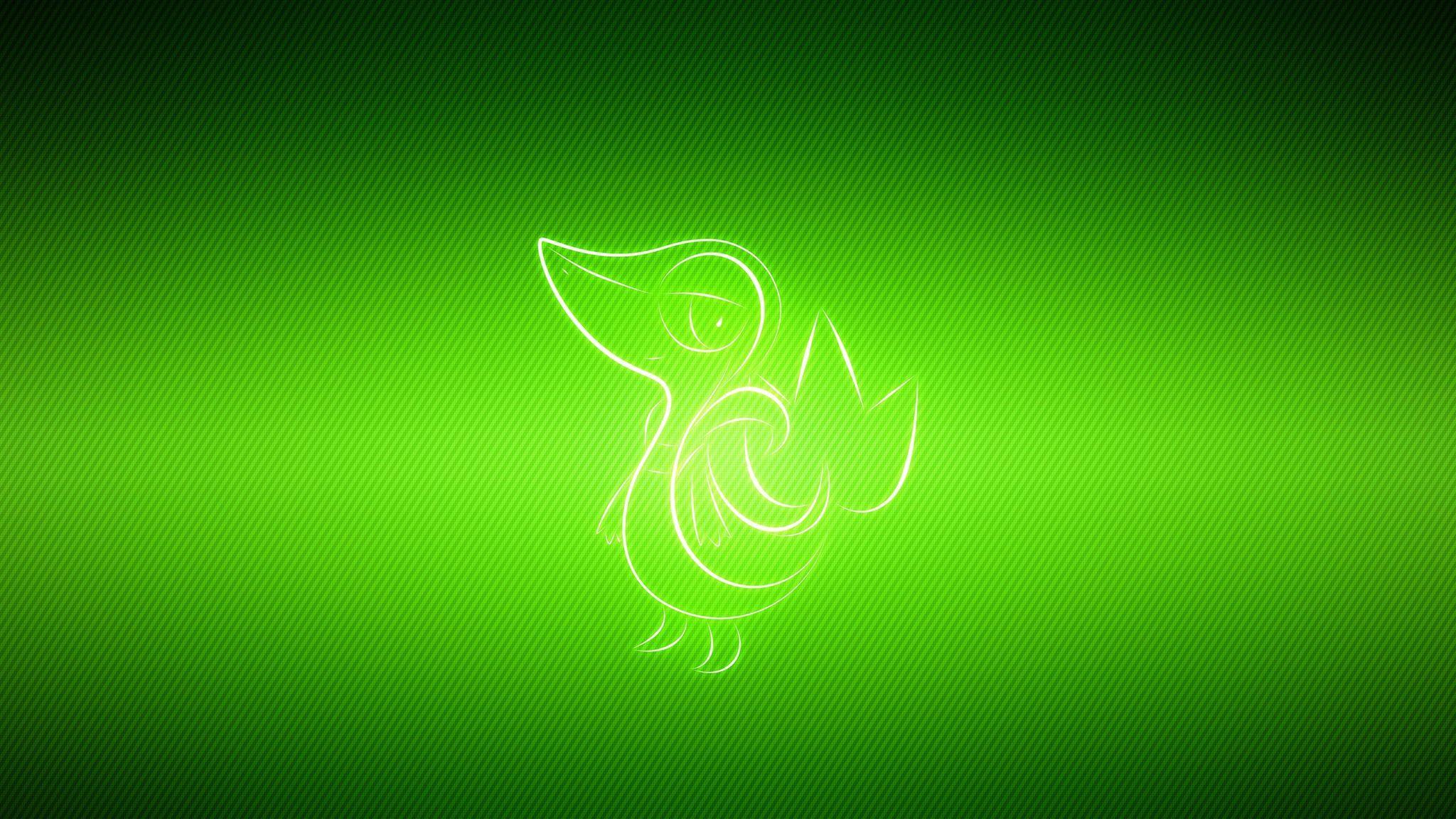 2048x1152 Download wallpaper 2048x1152 pokemon, poultry, snivy ultrawide