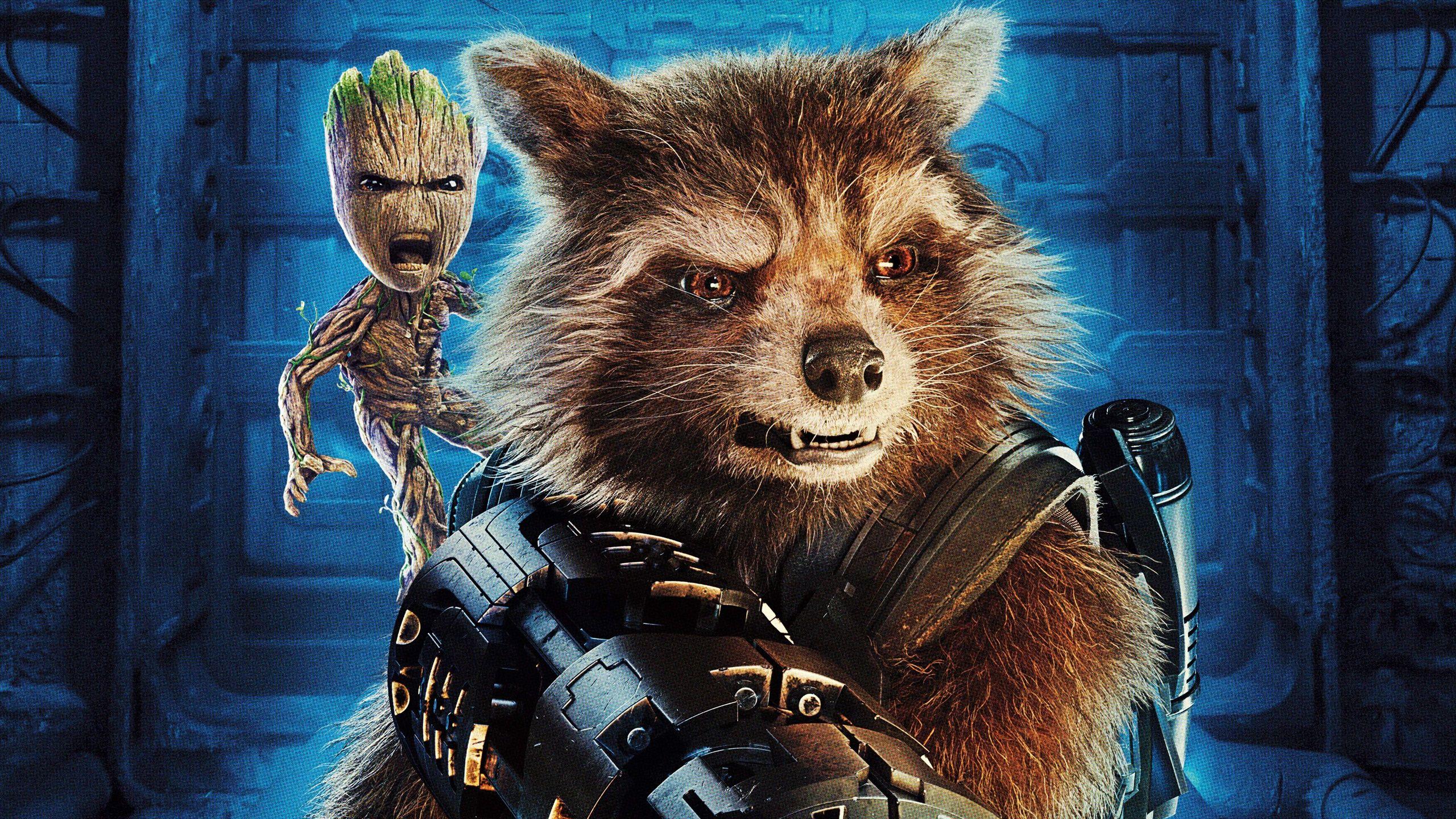 2560x1440 Wallpaper Rocket, Baby Groot, Guardians of the Galaxy 2 3840x2160