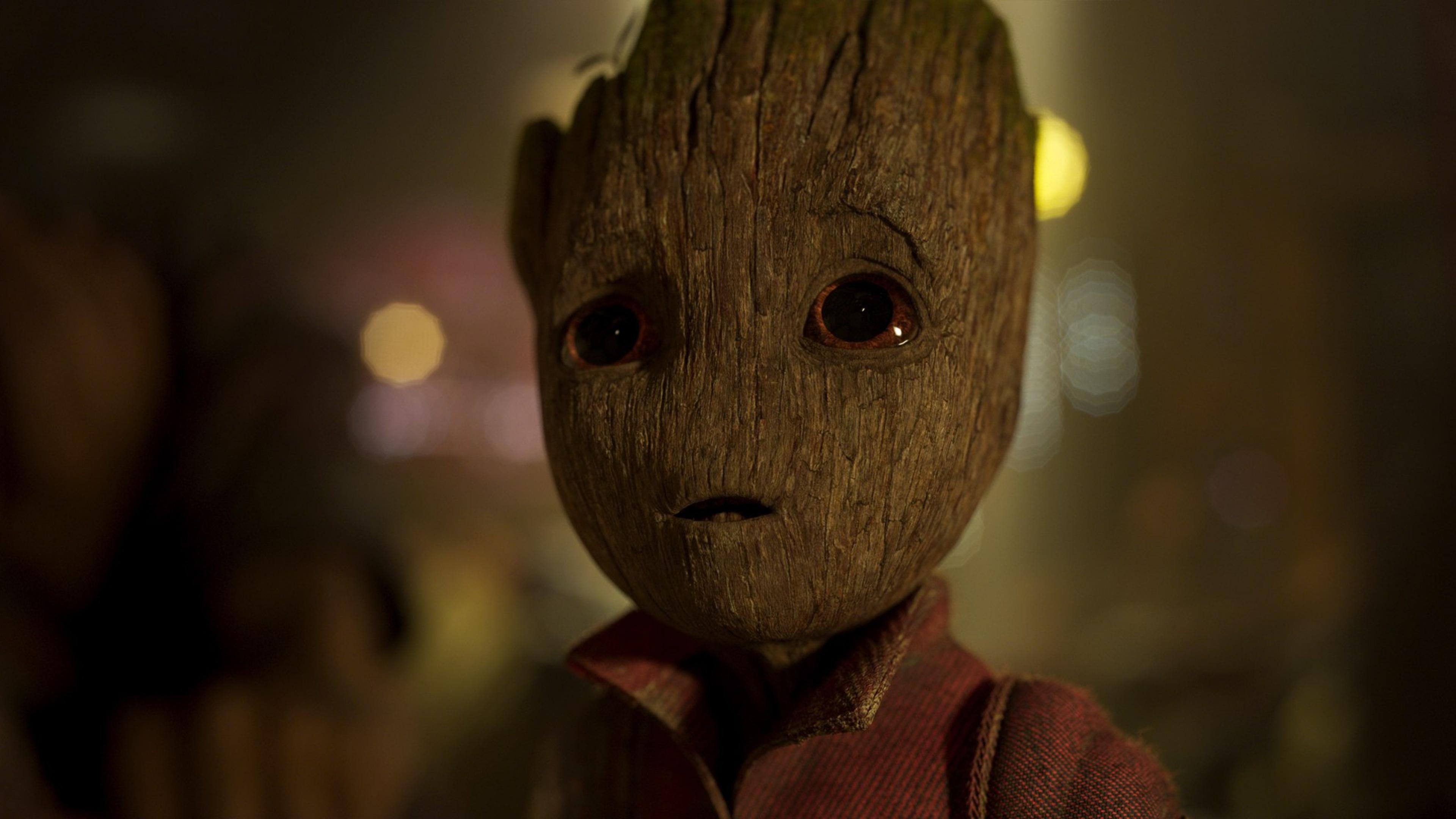 3840x2160 Up Close Wallpaper Of The Cute And Adorable Baby Groot