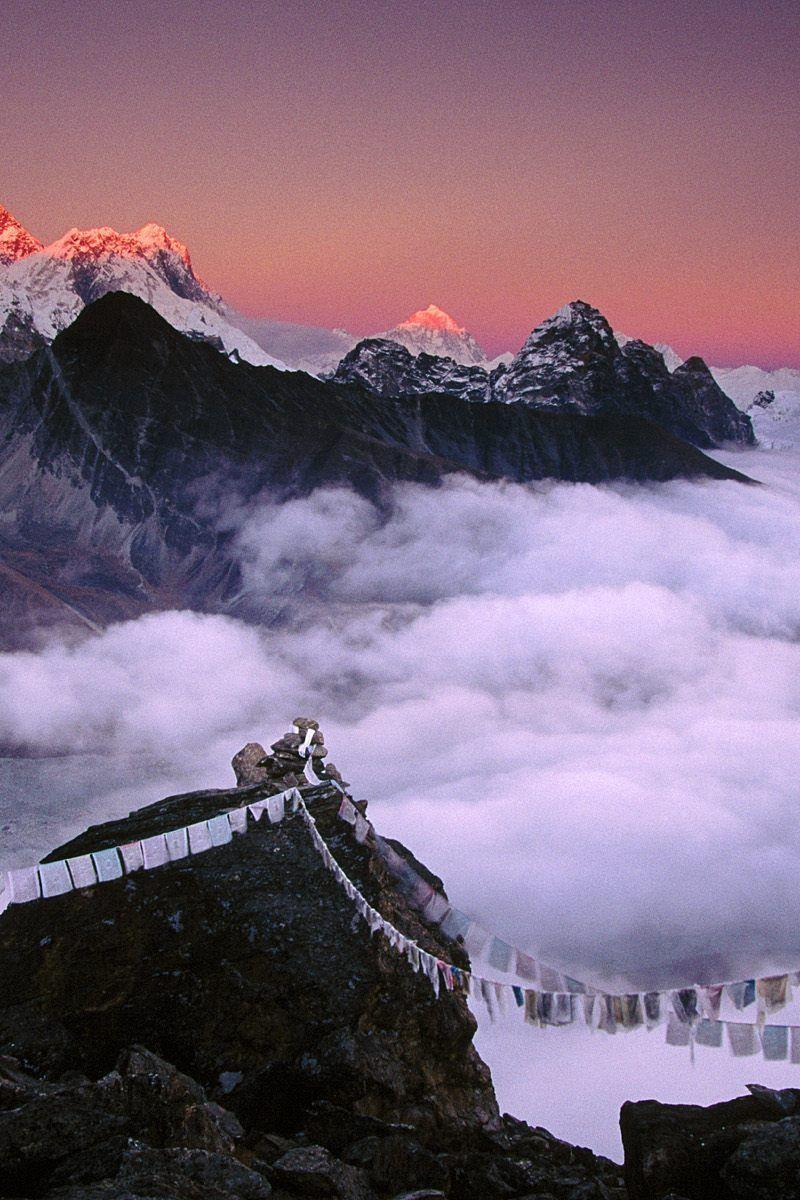 800x1200 Download wallpaper 800x1200 peak, top, mountains, ropes, fabric