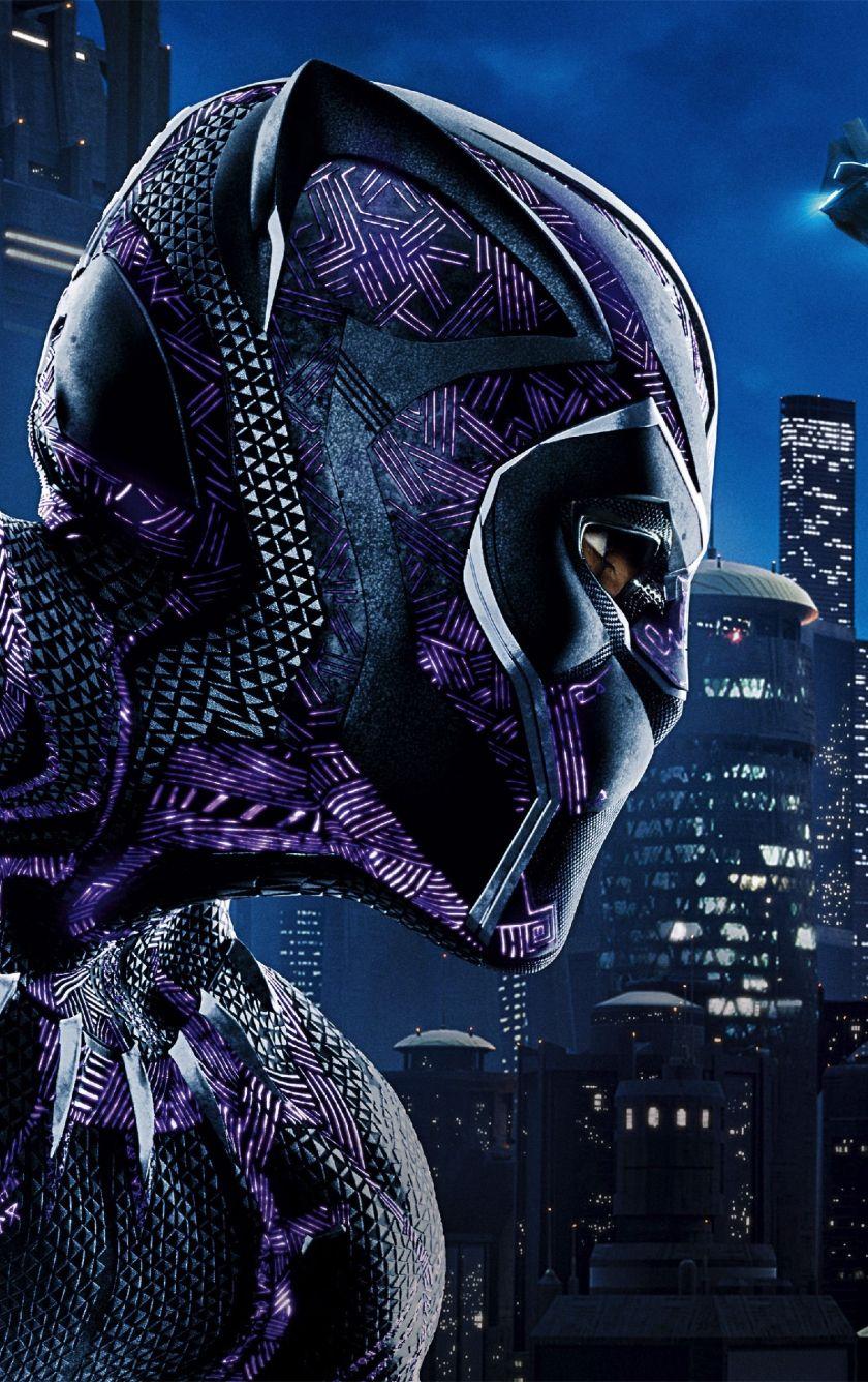 840x1336 Download 840x1336 wallpaper black panther, movie, superhero, pink