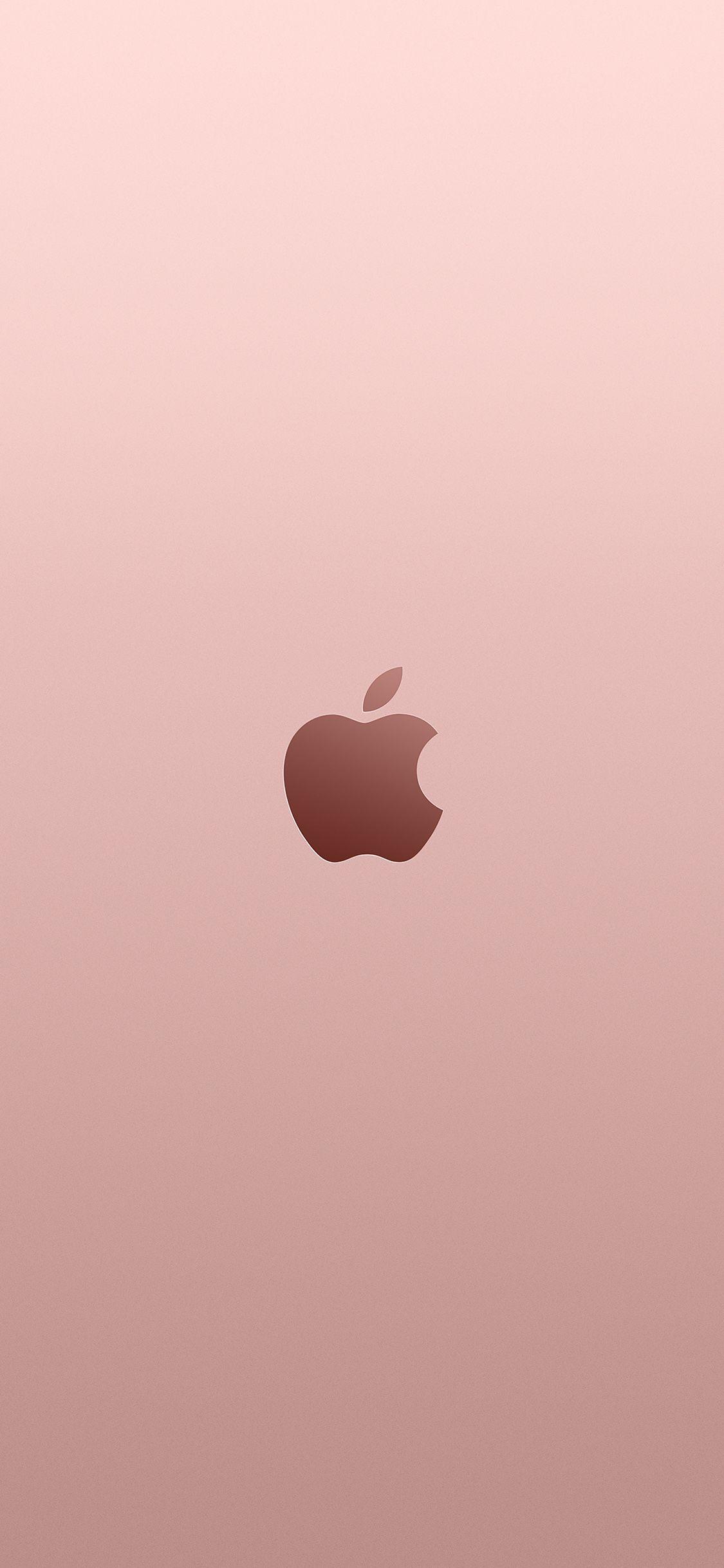 1125x2436 Apple Pink Rose Gold Minimal Illustration Art Wallpaper