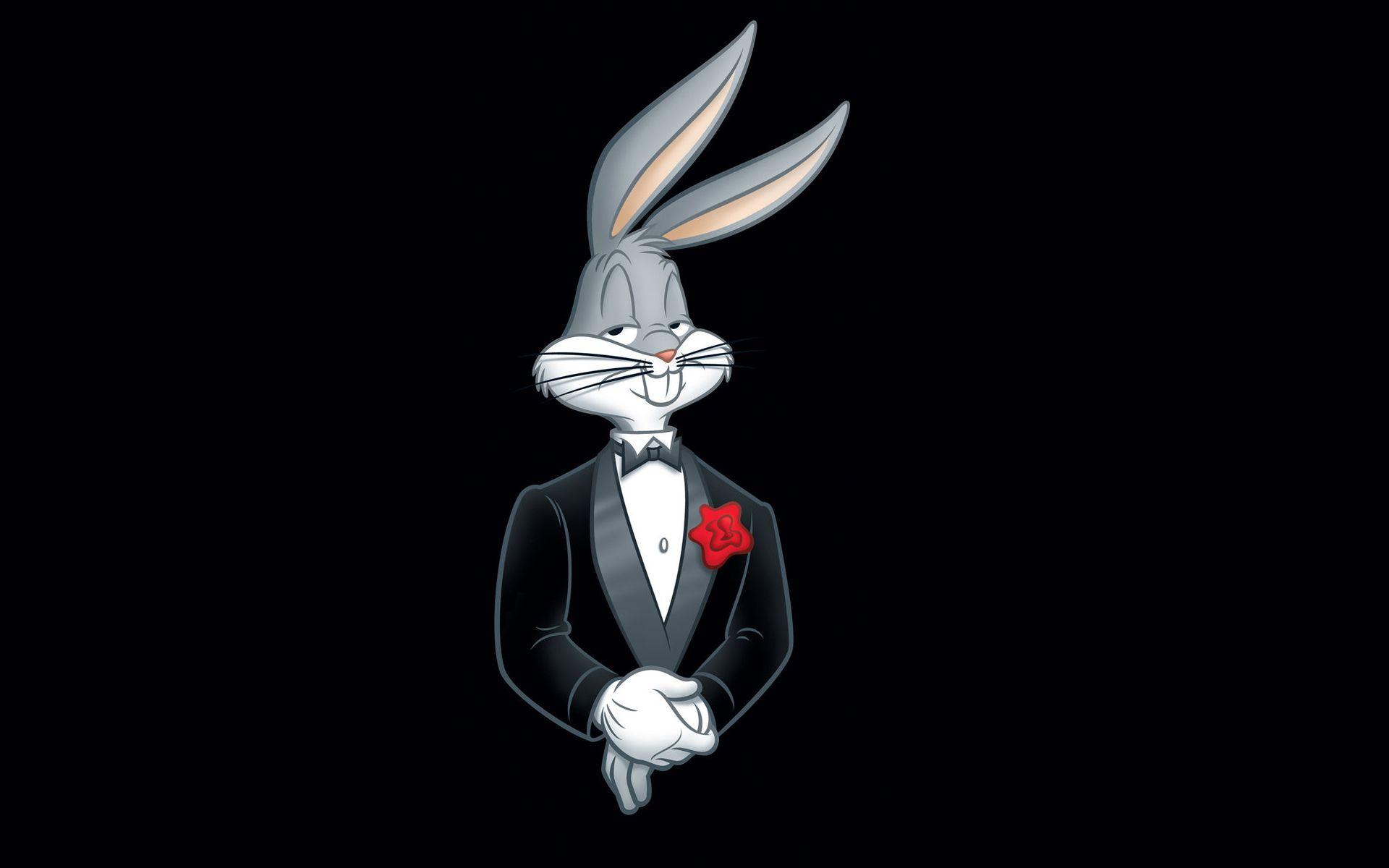 1920x1200 Wallpaper Looney tunes, Bugs bunny, Rabbit, Tuxedo, Flower HD