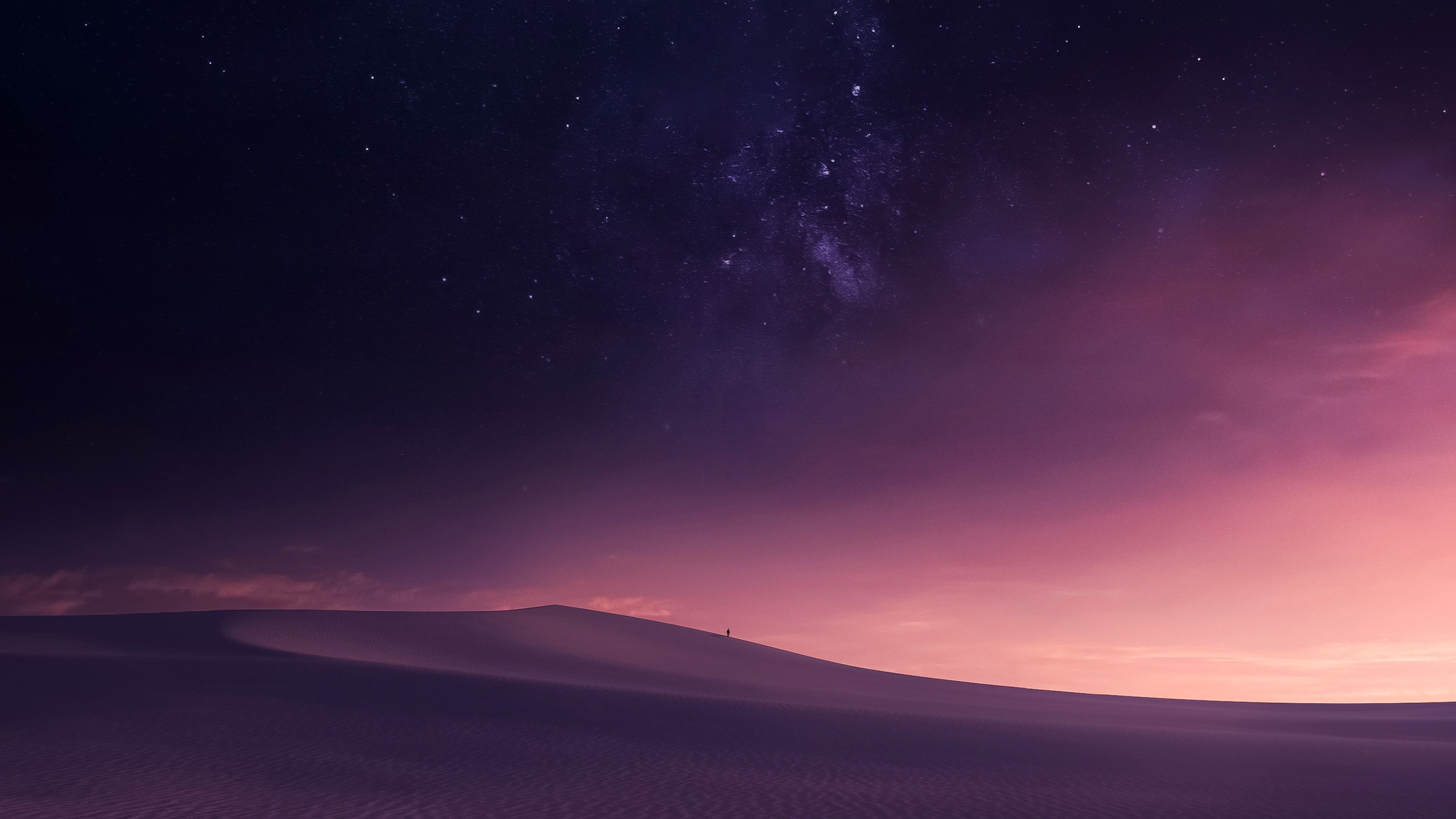 3840x2160 Desert Wallpaper 4K, Night sky, Sand Dunes, Dreamy
