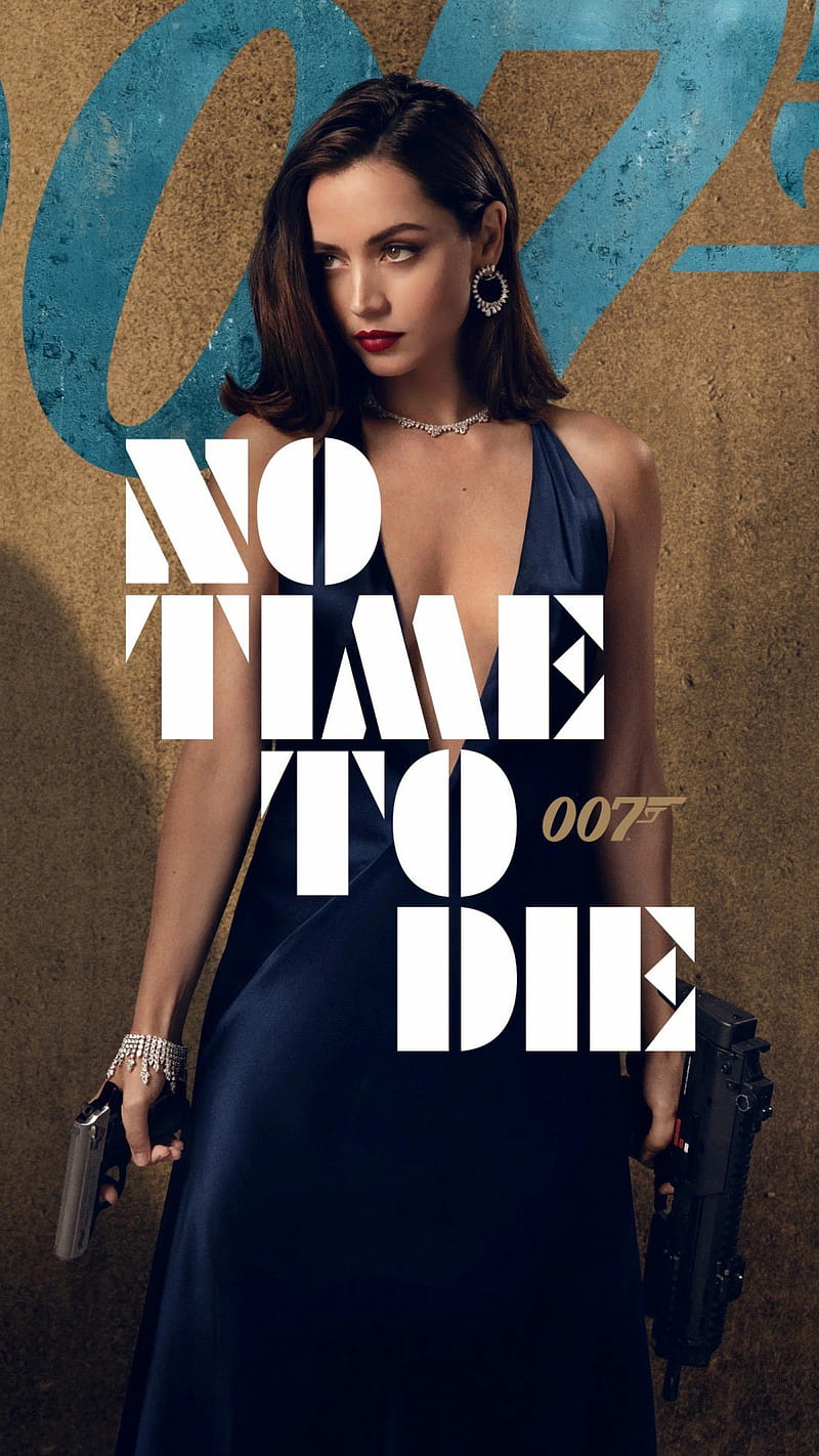 800x1422 No time to die, action, beauty, female, film, girl, gun, james bond, movie, HD phone wallpaper