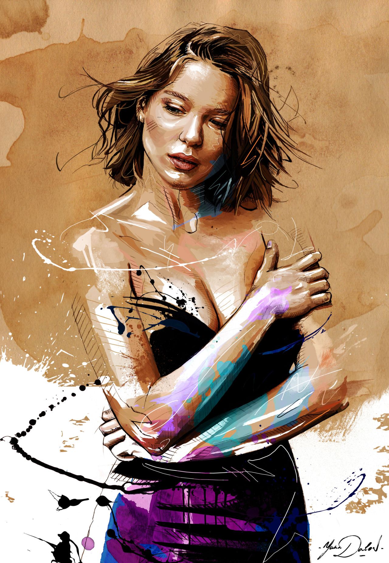 1280x1853 My painting of Léa Seydoux, James bond girl for SPECTRE tomorrow!