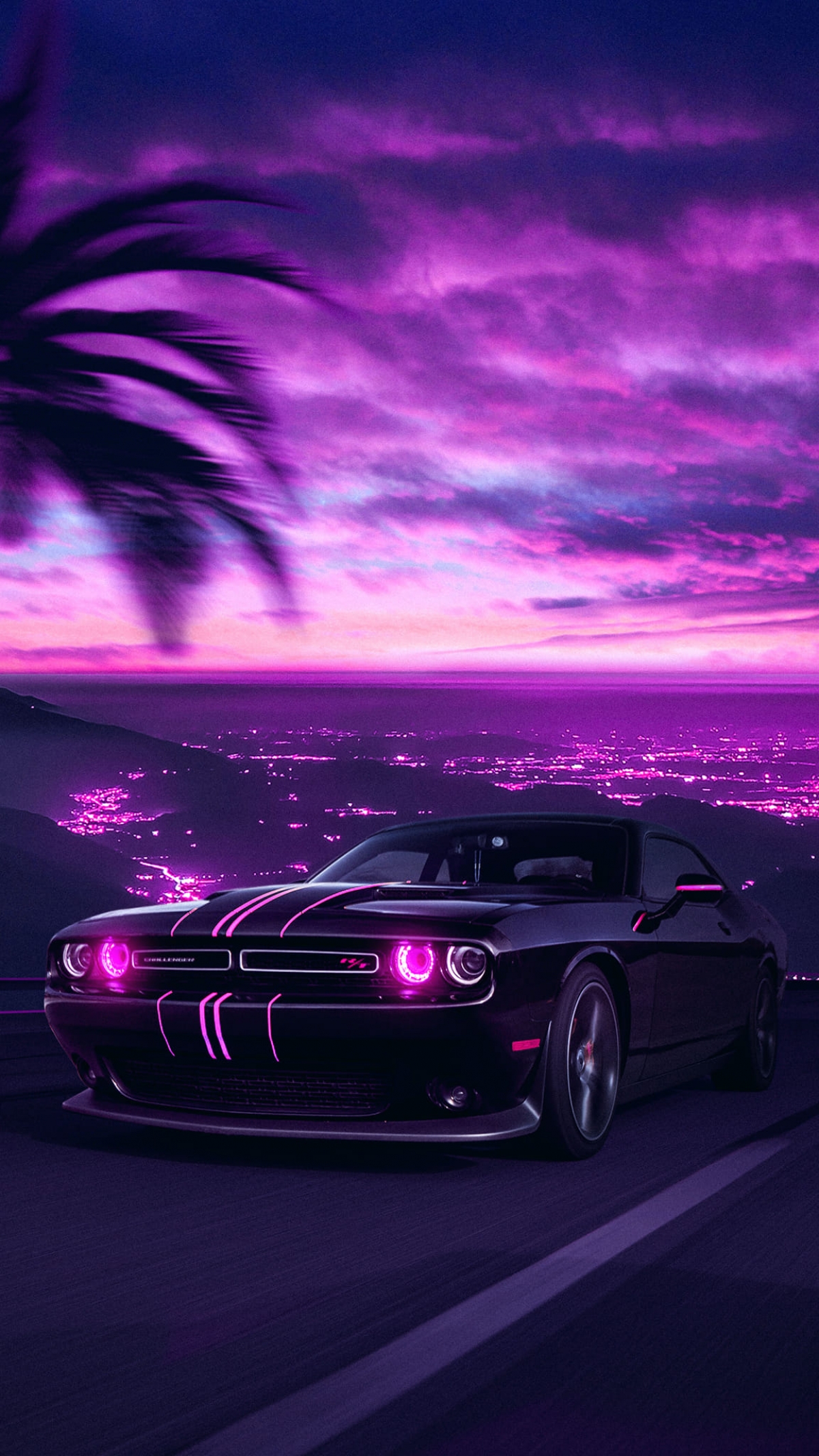 1200x2133 Fast Car At Sunset Purple For Guys
