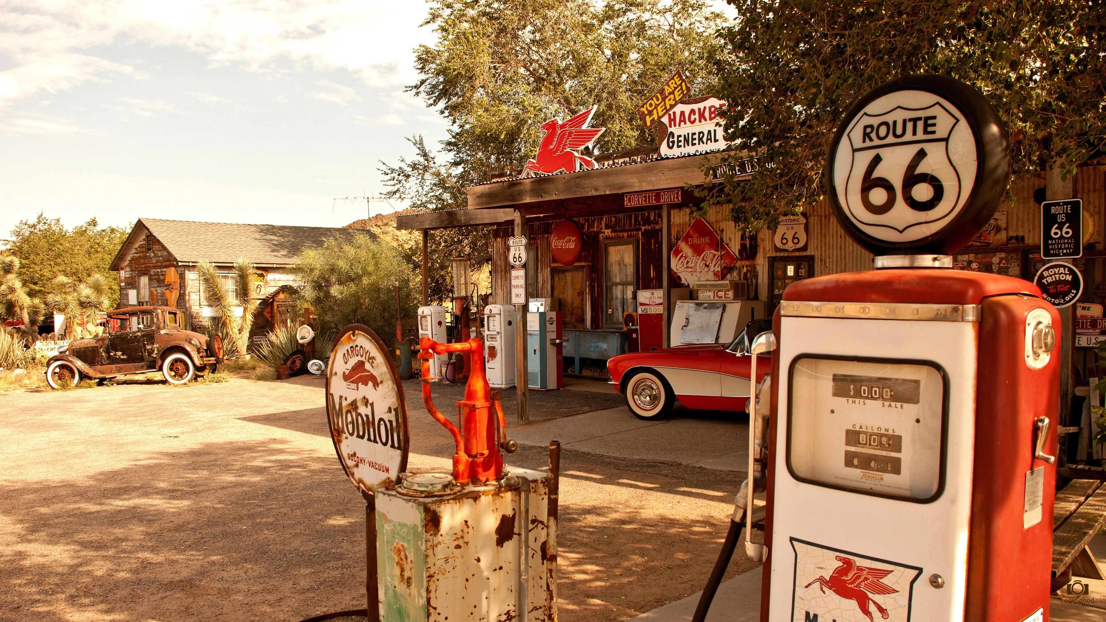 3840x2160 Route 66 Gas Station