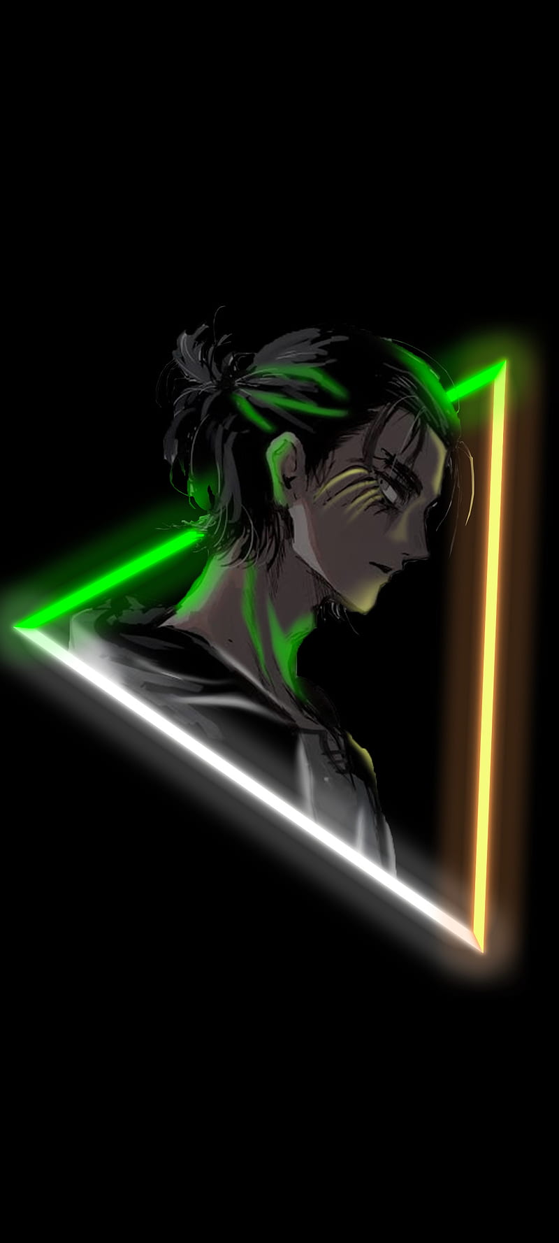 800x1778 Eren Neon, black, attack on titan, simple, anime, HD phone wallpaper